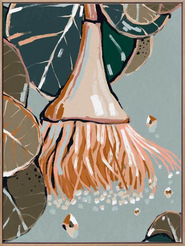 Dusty Flowering Gum Canvas Art Print - Australian Eucalyptus Wall Decor for Living Room, Bedroom & Office