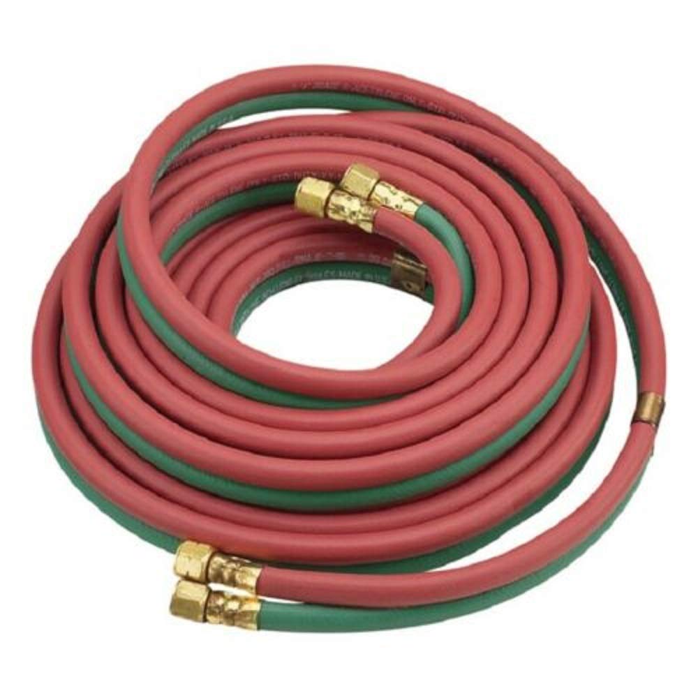 50ft Twin Welding Torch Hose - Oxy Acetylene Oxygen Cutting Heavy Duty Industrial Grade for Metal Fabrication & Repair Work