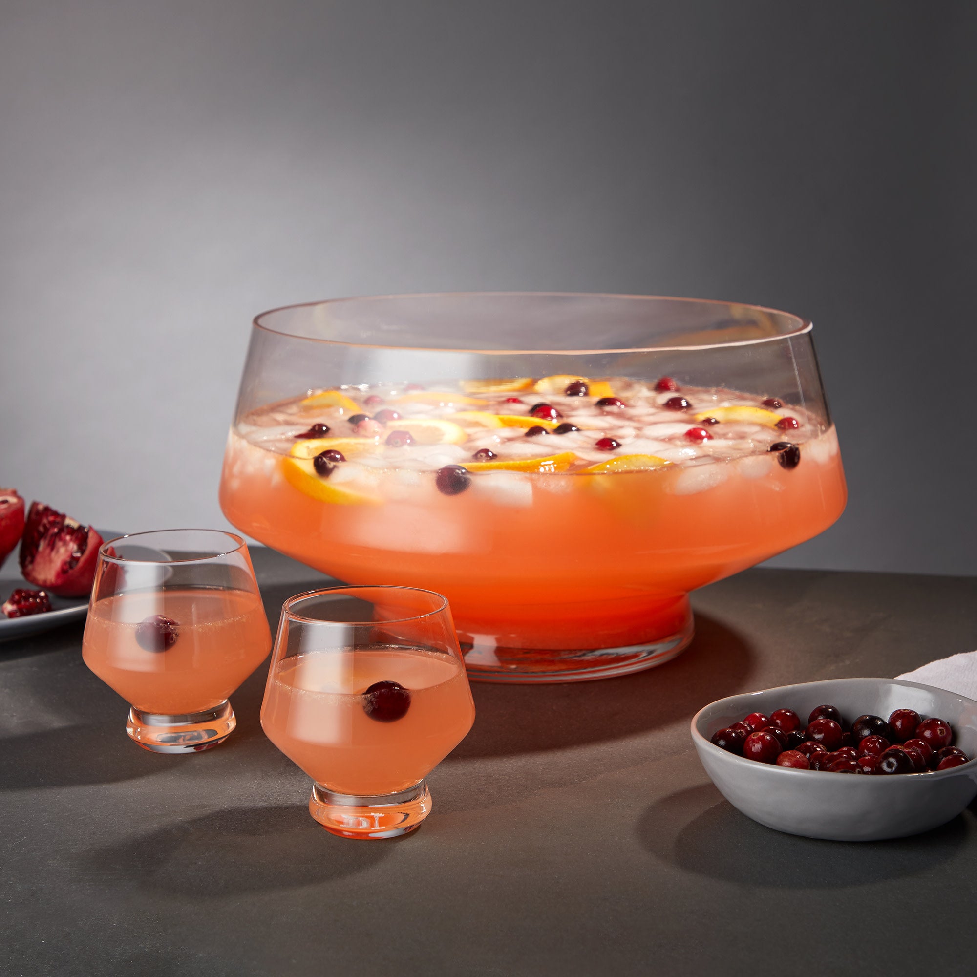 Premium Raye Heavy Base Punch Bowl Set - Elegant Glass Serving Bowl for Parties, Weddings & Holidays - Large Capacity for Drinks, Cocktails & Beverages