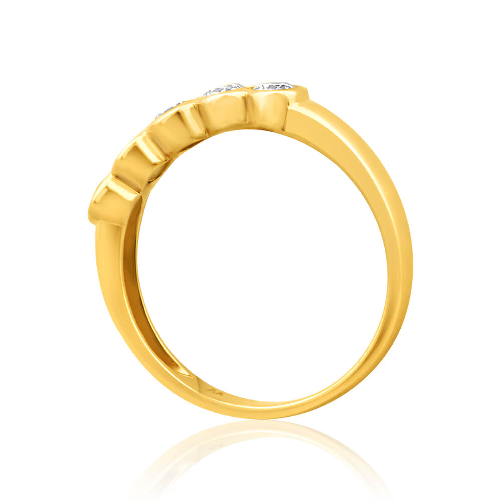 18ct Yellow Gold Diamond Ring - 1/2 Carat Bezel Set Solitaire Ring for Women | Elegant Wedding Band, Anniversary Gift & Everyday Jewelry