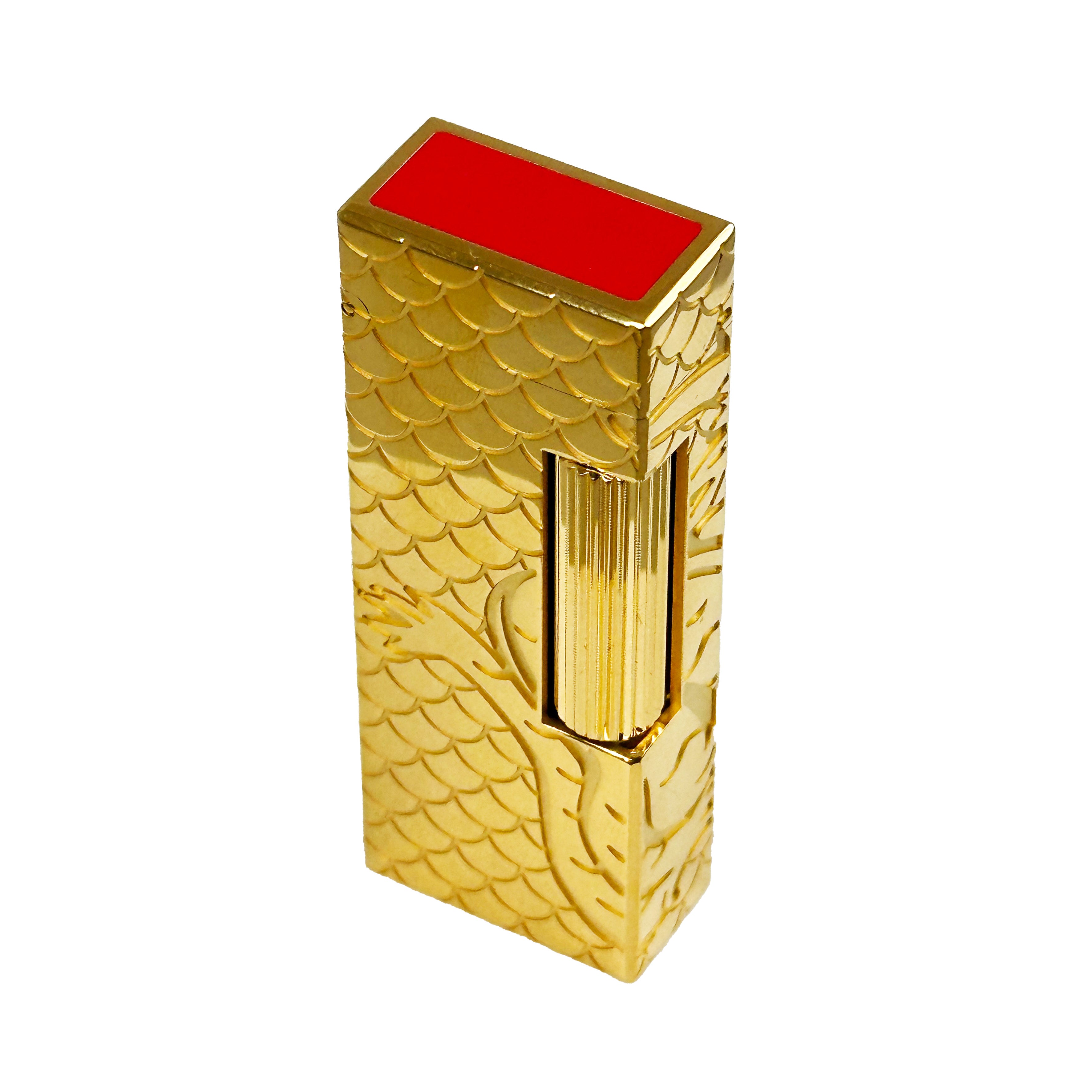 Dunhill Rollagas Dragon Gold Plated Luxury Lighter - Perfect for Gifting, Collecting & Cigar Enthusiasts