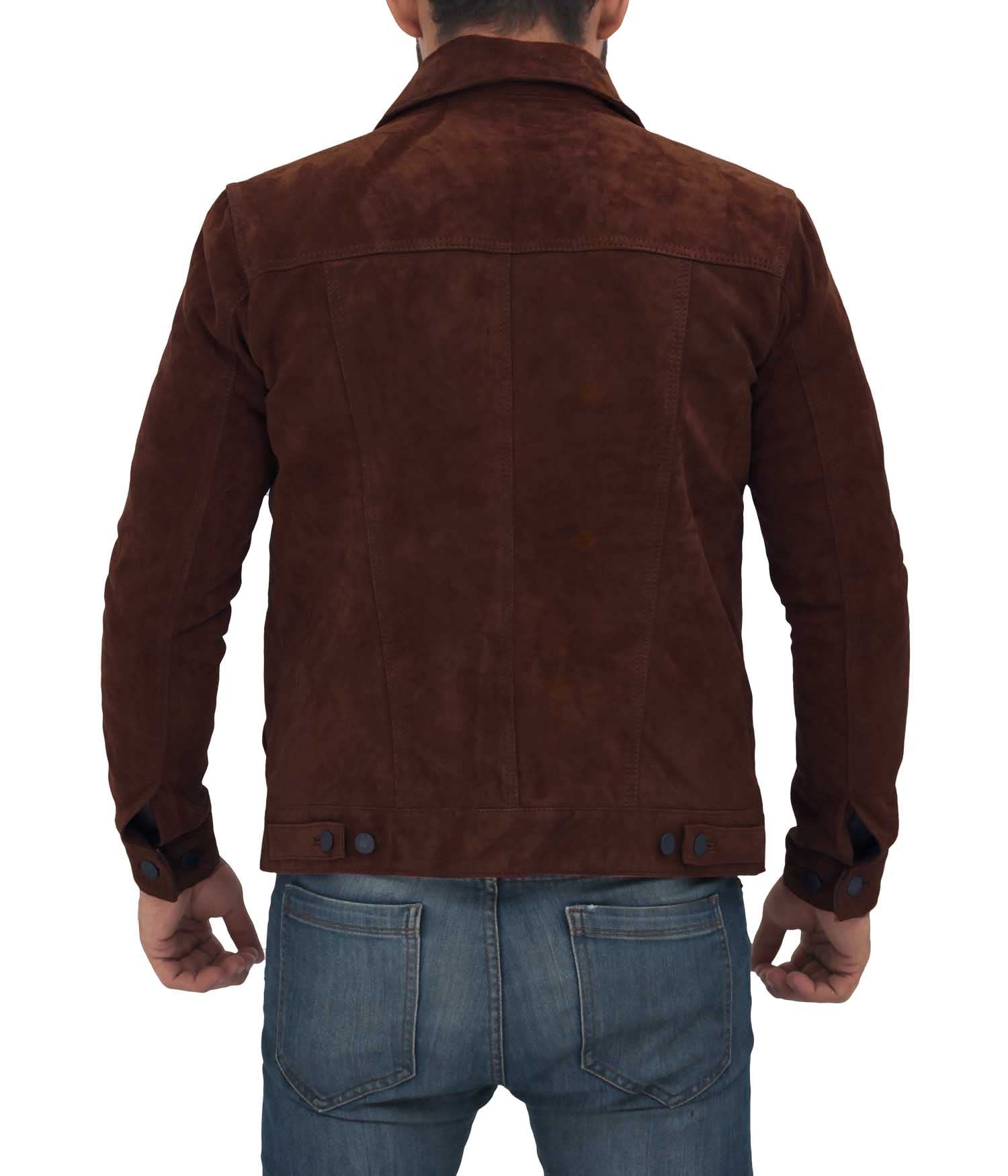 Blingsoul Men's Brown Suede & Black Lambskin Leather Jacket - Premium Genuine Leather Biker Jacket for Men | Perfect for Motorcycle Riding, Casual Outfits & Winter Fashion
