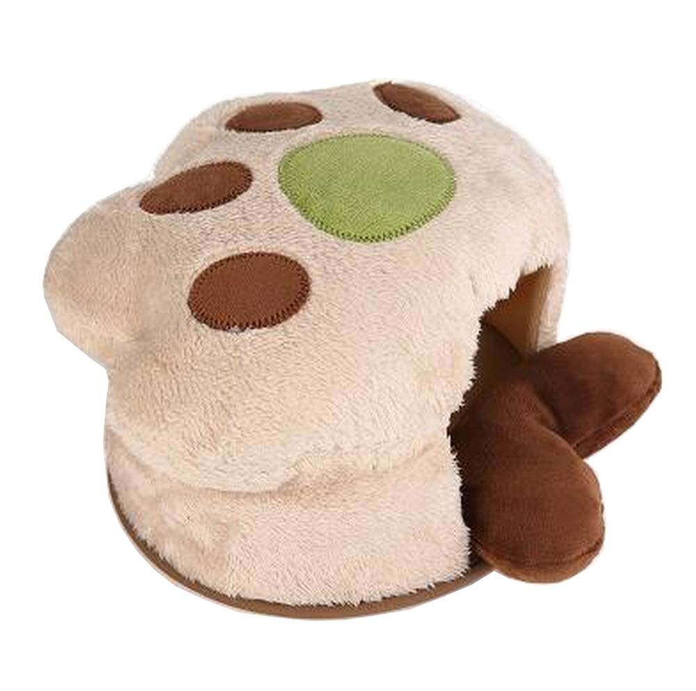 USB Heated Mouse Pad - Hand Warmer with Wrist Support & Bear Claw Design (Khaki) - Perfect for Office, Gaming & Cold Weather Comfort