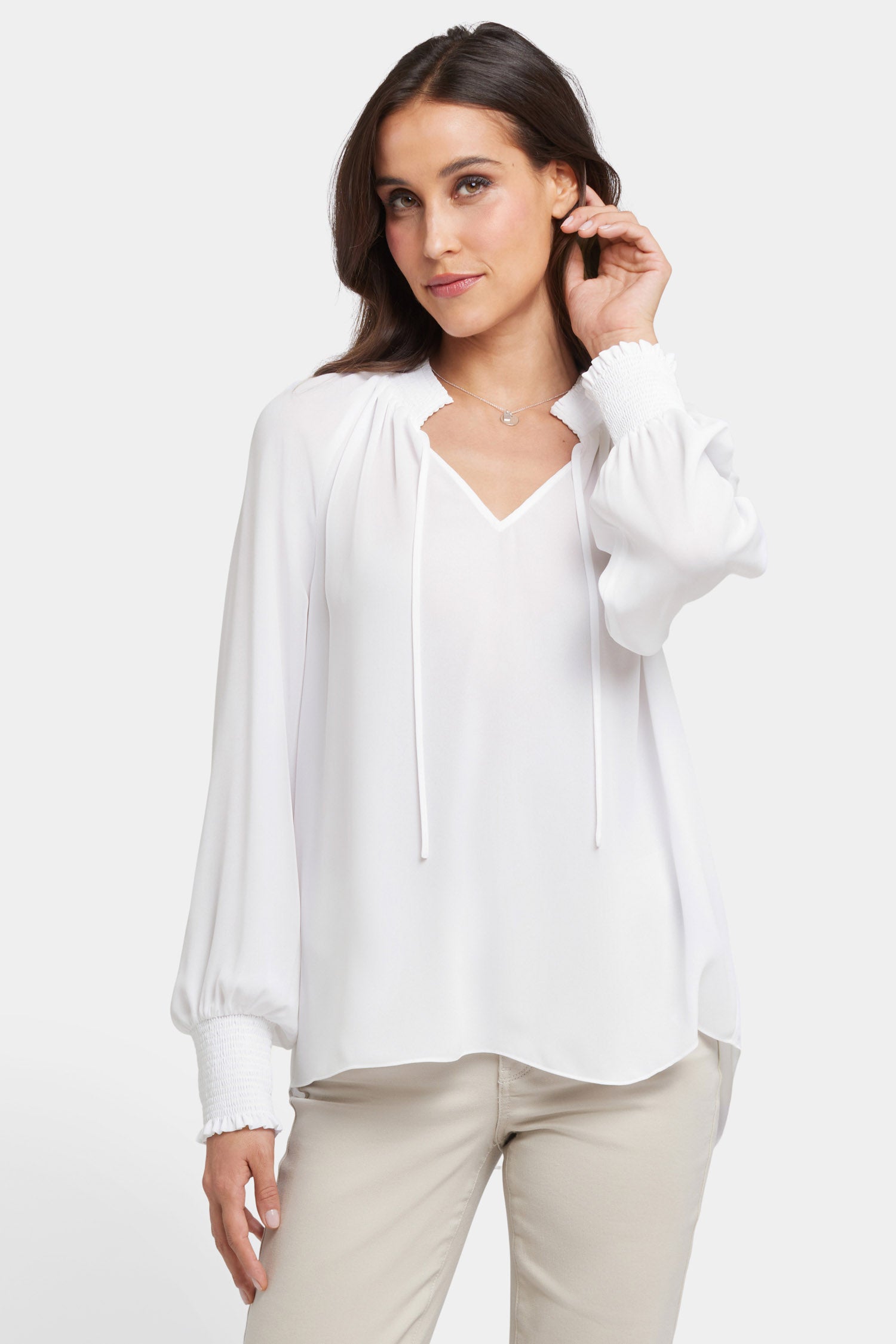 Gemma Blouse in Optic White - Elegant Women's Fashion Top for Work, Date Night & Special Occasions