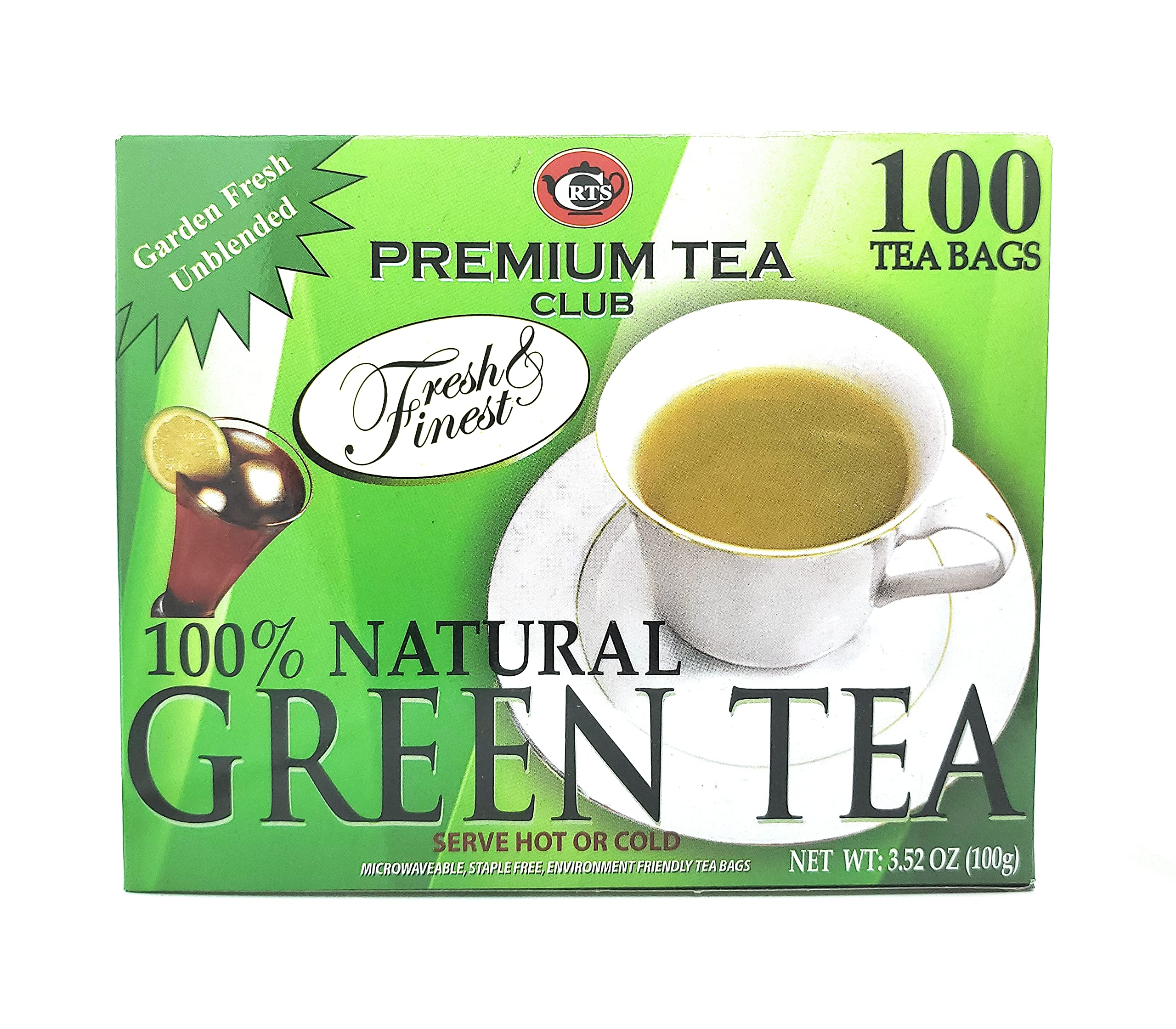 Premium Organic Green Tea Bags - 100% Natural Ceylon Green Tea, 100 Count - Antioxidant Rich for Energy Boost & Relaxation - Perfect for Morning Refreshment or Afternoon Tea Break