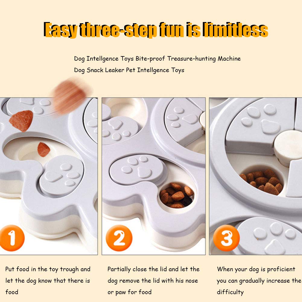 Interactive Dog Puzzle Toy for Treat Dispensing - Pet Intelligence Training Feeder for Mental Stimulation - Improve Your Dog's IQ with This Gray Treat Dispenser - Perfect for Boredom Relief & Training Sessions at Home