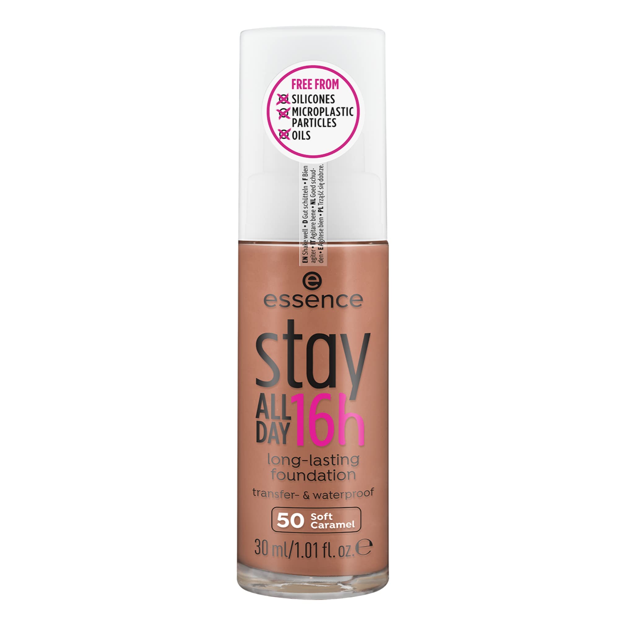 Long-Lasting Stay All Day 16H Foundation - 50 Soft Caramel (30ml) | Full Coverage, Oil-Free & Transfer-Proof Makeup for Flawless All-Day Wear | Perfect for Work, Parties & Special Events