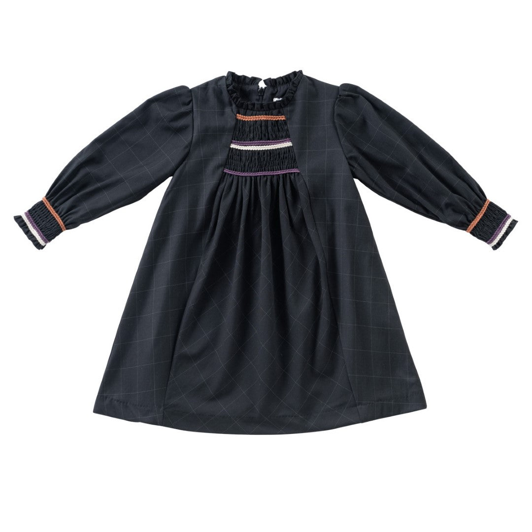 Kipp Black Smocked Stitch Dress for Women - Elegant Stretch Fit Summer Midi Dress - Perfect for Weddings, Parties & Date Nights