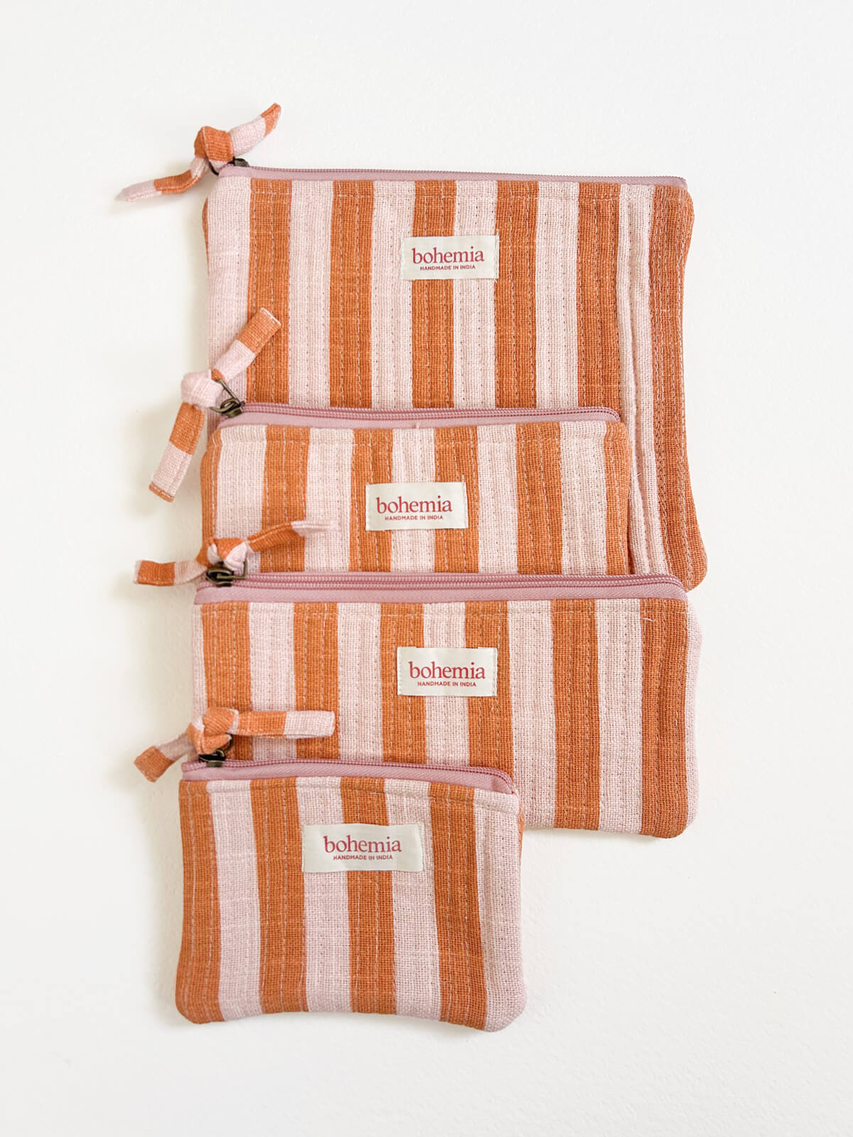 Jaipur Stripe Pencil Case - Vibrant Pink City Design for School, Office & Travel Organization | Stylish Pouch for Pens, Markers & Art Supplies