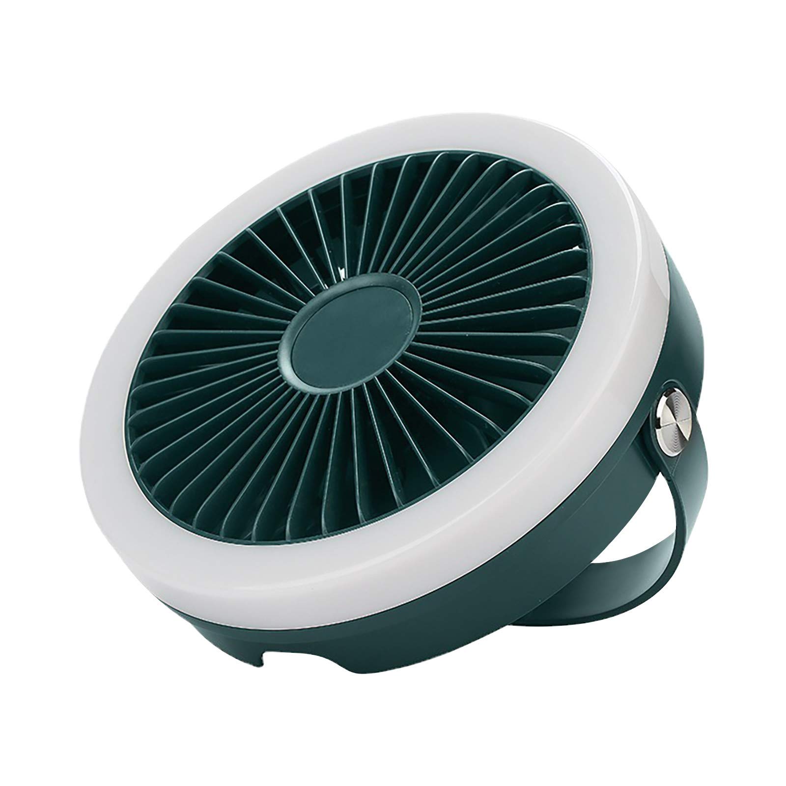 **Pacoco Small Desk Fan - USB Rechargeable, Mini Remote Control, Built-in Ring Light - Portable & Quiet Cooling Fan for Office, Home, Dorm (Green, One Size) - Perfect for Work, Study & Travel**