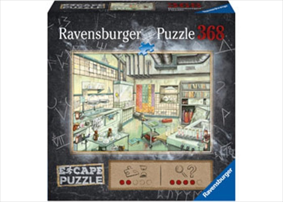 Ravensburger Escape Puzzle The Laboratory - 368 Piece Jigsaw Puzzle for Adults & Kids Ages 12+ | Escape Room Challenge Board Game | Fun Family Game Night & STEM Learning Activity