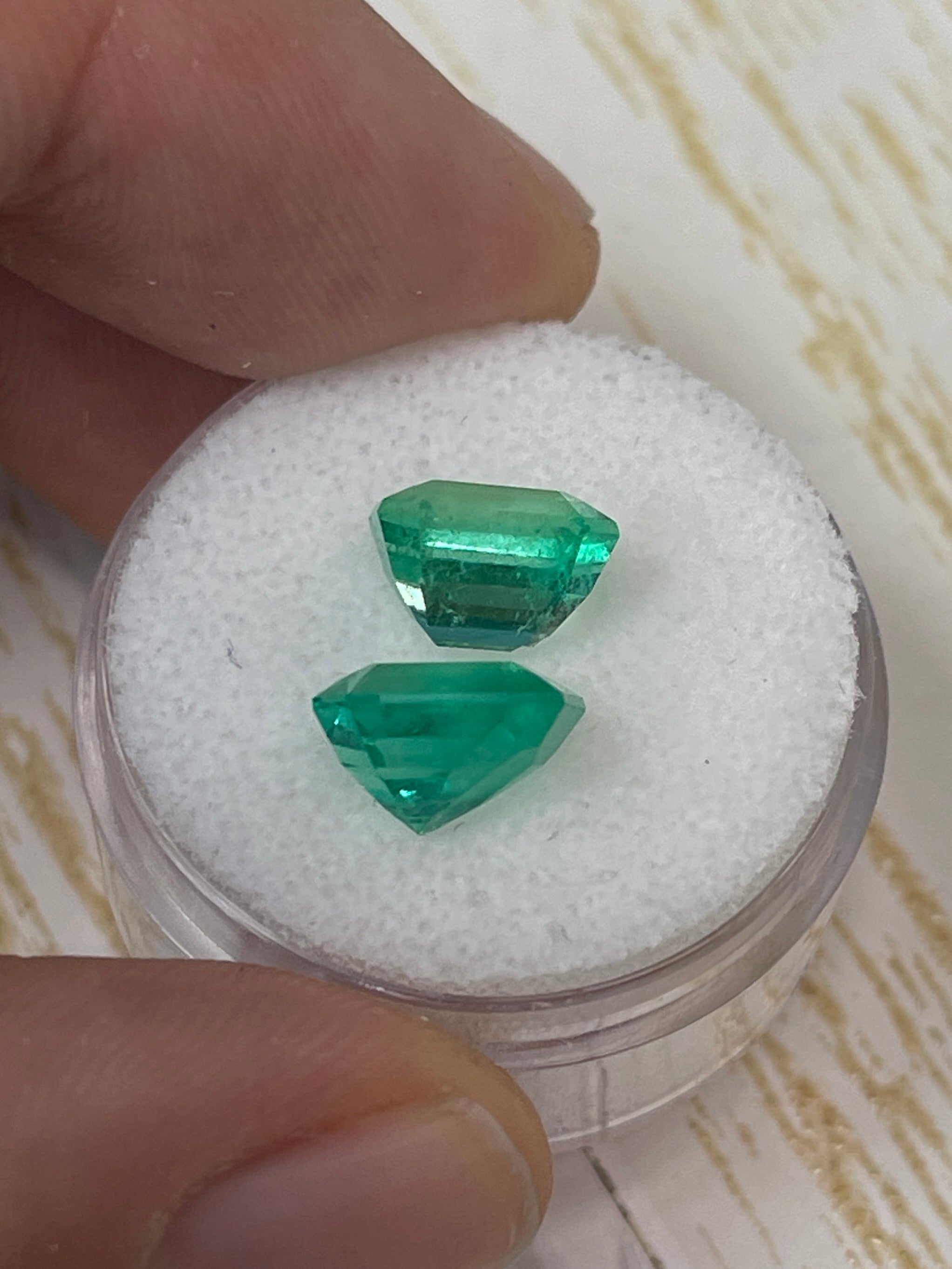 5.19tcw 9x8 Matching Loose Colombian Emeralds - Emerald Cut Gemstones for Jewelry Making, Engagement Rings & Fine Collections