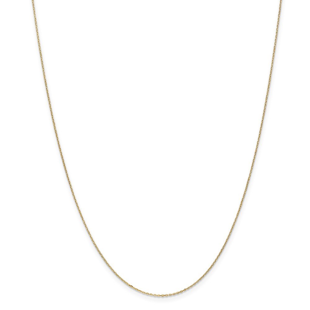 14K Yellow Gold 0.8mm Diamond Cut Cable Chain Necklace 16