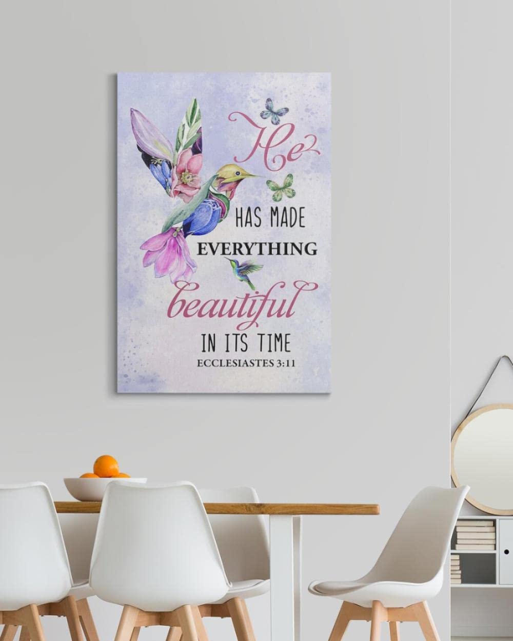 Inspiring Ecclesiastes 3:11 Christian Canvas Print - 'He Has Made Everything Beautiful In Its Time' Bible Verse Wall Art - Perfect for Home Decor, Church Gifts & Faith-Based Interior Design