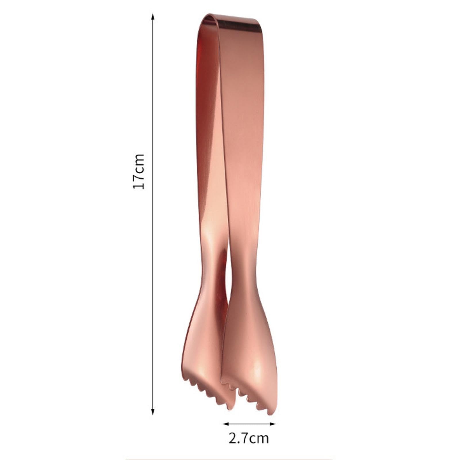 Premium Stainless Steel Ice Tongs with Rose Gold Finish - Barware Essentials for Cocktails, Iced Drinks & Party Serving - Perfect for Home Bars, Restaurants & Entertaining