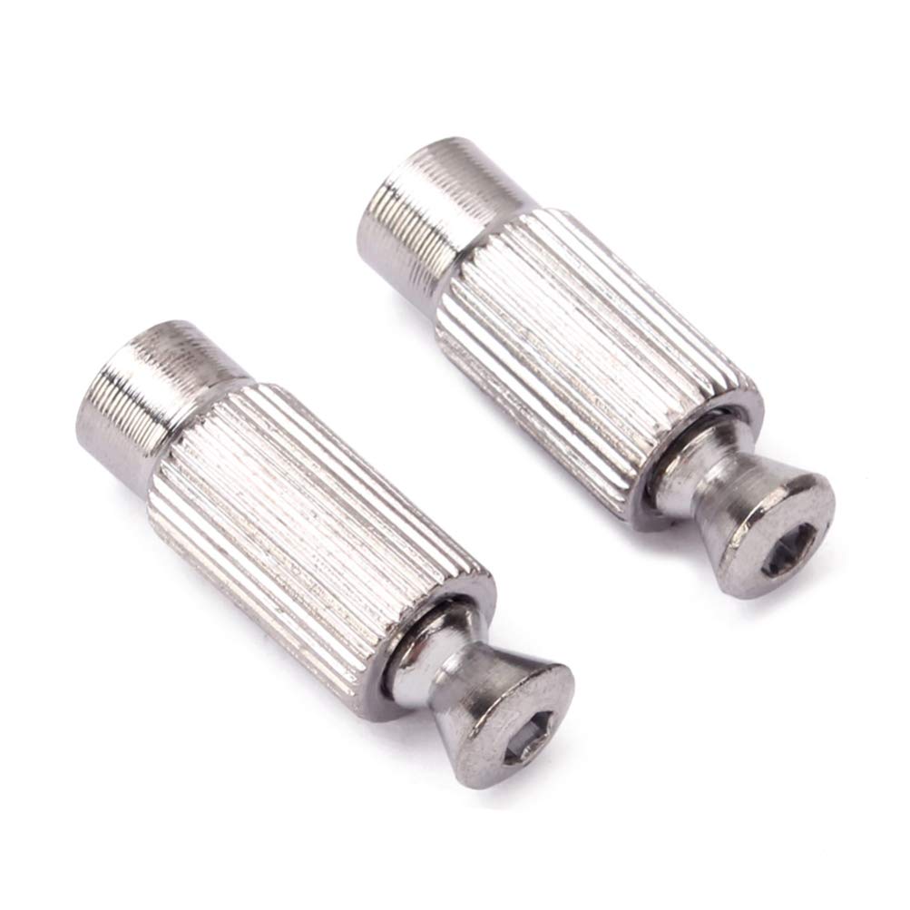 Happyyami Electric Guitar Bridge Saddle Replacement - Double System Locking Bridge Studs (Silver, GAQ51) | Perfect for Guitar Repair & Maintenance, DIY Upgrades for Better Tone & Stability