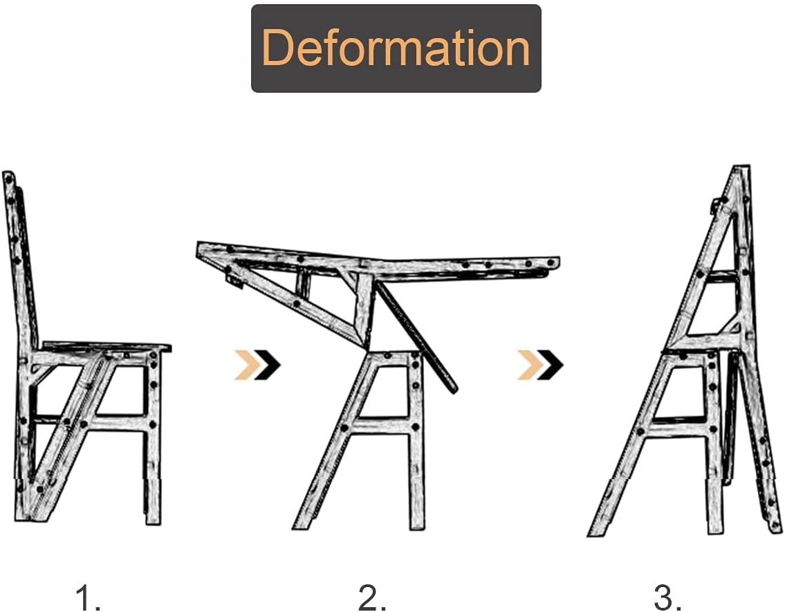 FADUNI 4-Step Foldable Step Stool for Home, Kitchen, Office - Creative Transformable Ladder Stool with Non-Slip Feet, Space Saving Design, Indoor Use (Library, Shelves, Cabinets)