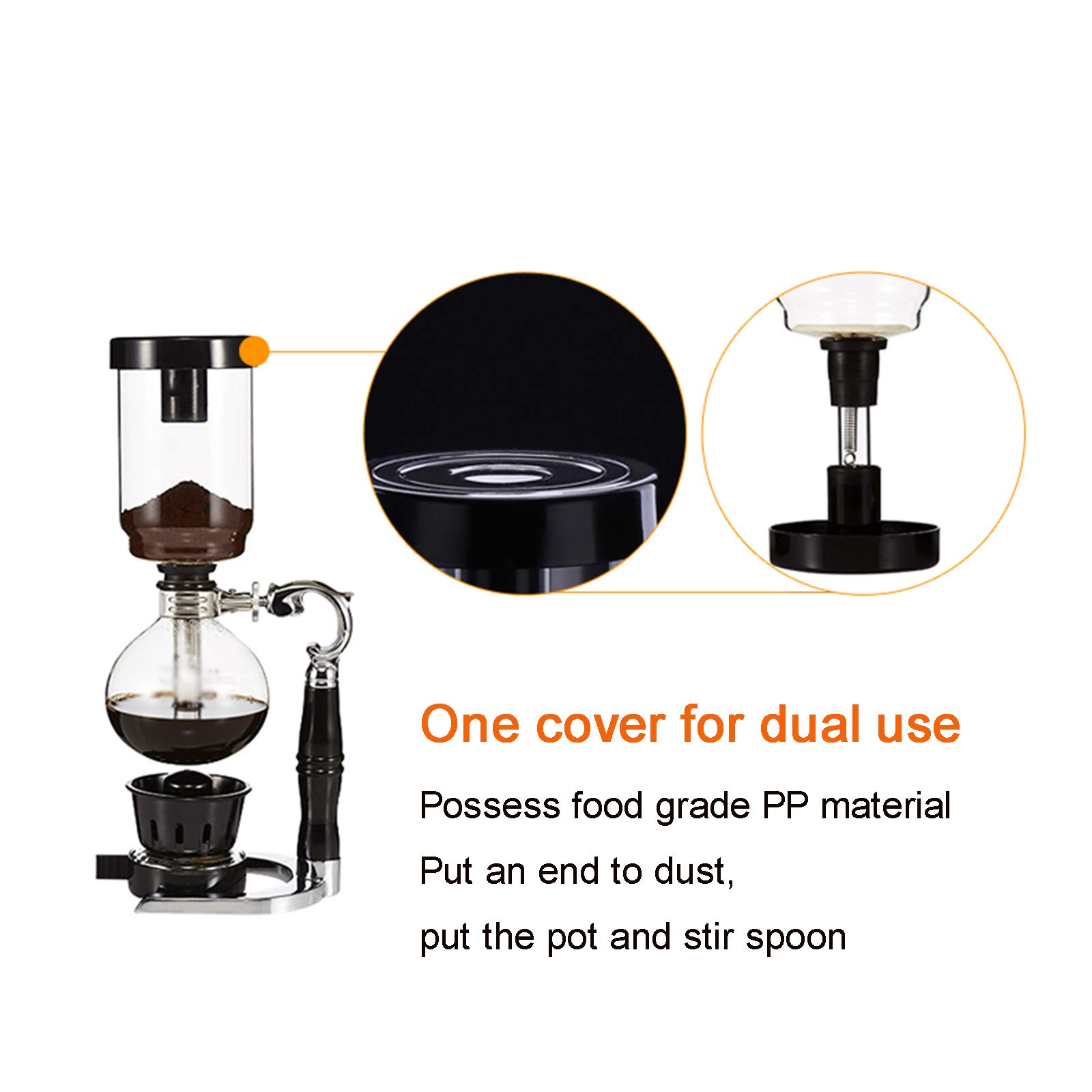 Premium Siphon Coffee Maker - 2-5 Cup Glass Vacuum Coffee Brewer with Filter for Home & Cafe Use | Perfect for Pour Over Coffee, Tea Brewing & Specialty Coffee Preparation