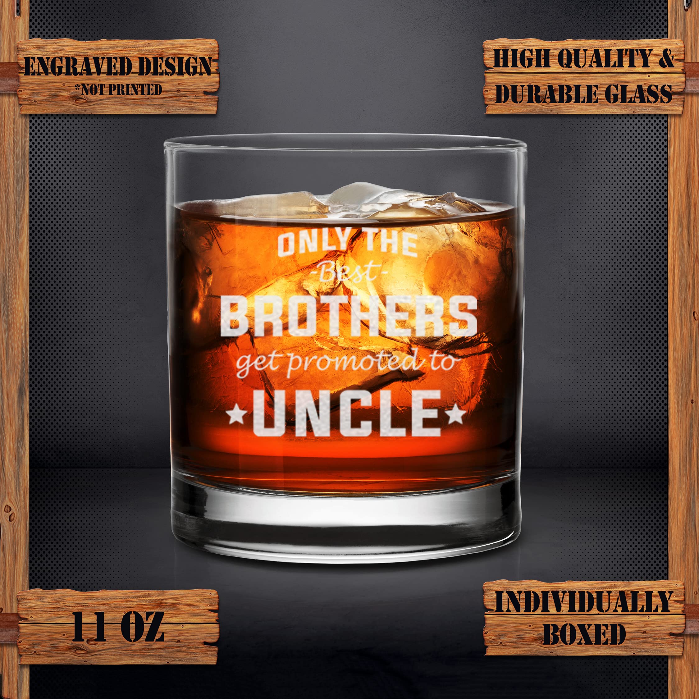 Personalized Whiskey Glass for Uncle Pregnancy Announcement - Best Gift for Future Uncles - Perfect for Gender Reveals, Baby Showers & Celebrations