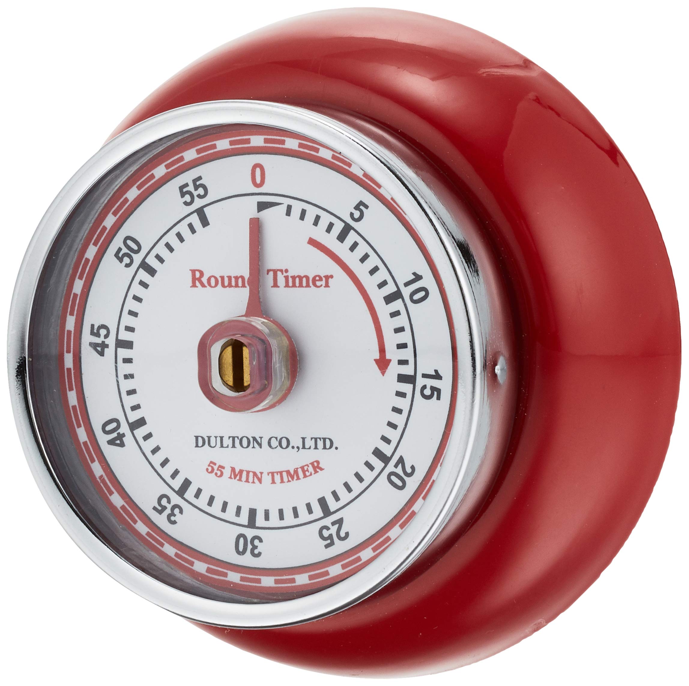 100-189RD Retro Magnetic Kitchen Timer - 2.8 Inch (70mm) Analog Steel Clock with 1.2 Inch (30mm) Depth - Perfect for Baking, Cooking, Classroom & Office Use