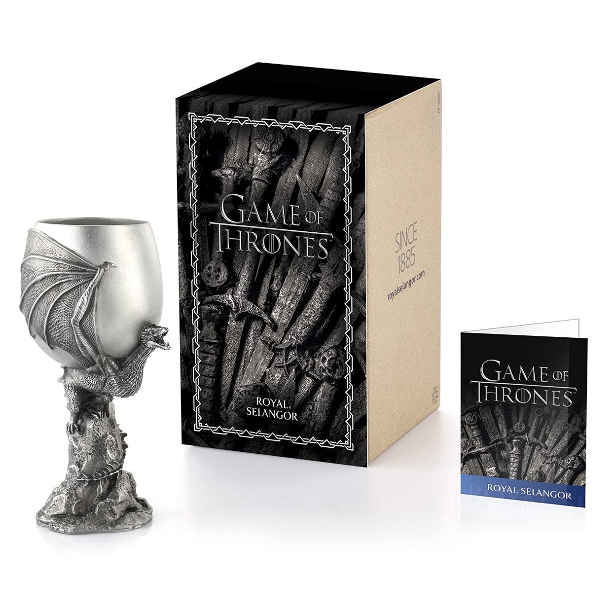 Royal Selangor Handcrafted Game of Thrones Pewter Drogon Goblet - Premium Collectible Cup for Wine & Beer - Perfect for Fantasy Themed Parties, GOT Fan Gifts & Medieval Home Decor
