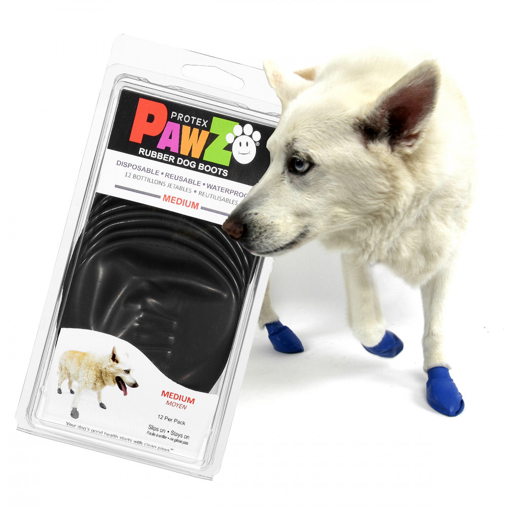 **Pawz Black Dog Boots - Waterproof & Durable Pet Shoes for All Seasons - Perfect for Hiking, Snow, and Hot Pavement Protection**