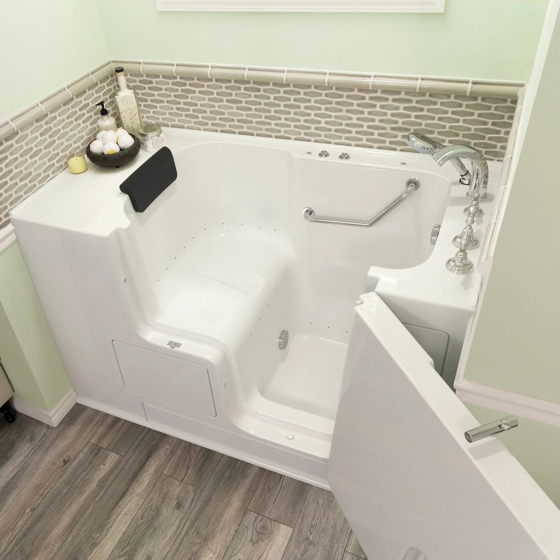 Premium 32 x 52 Inch Walk-in Bathtub with Air Spa System - Right Hand Drain & Faucet - Gelcoat Finish - Ideal for Elderly & Mobility Needs - Relaxing Hydrotherapy at Home