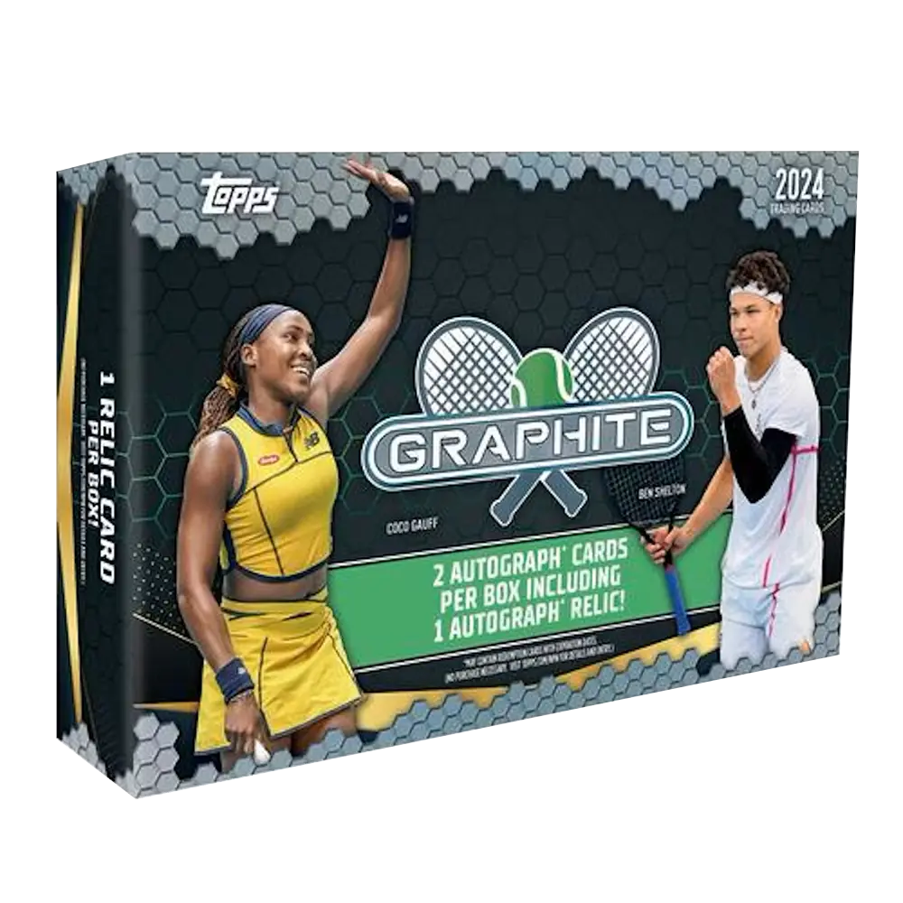 2024 Topps Graphite Tennis Hobby Box - Premium Trading Cards Collection for Tennis Fans & Collectors - Perfect for Gifts, Tournaments, and Sports Memorabilia Displays