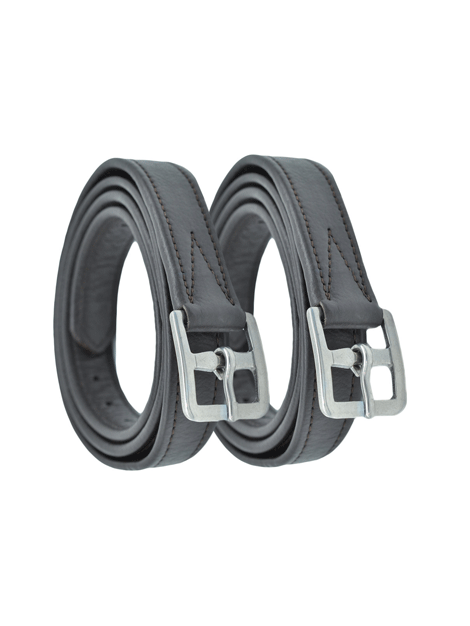 Premium Curved Buckle Hide Covered Stirrup Leathers - Dever Classic Equestrian Gear for Western & English Riding | Durable Horse Riding Equipment for Show & Trail