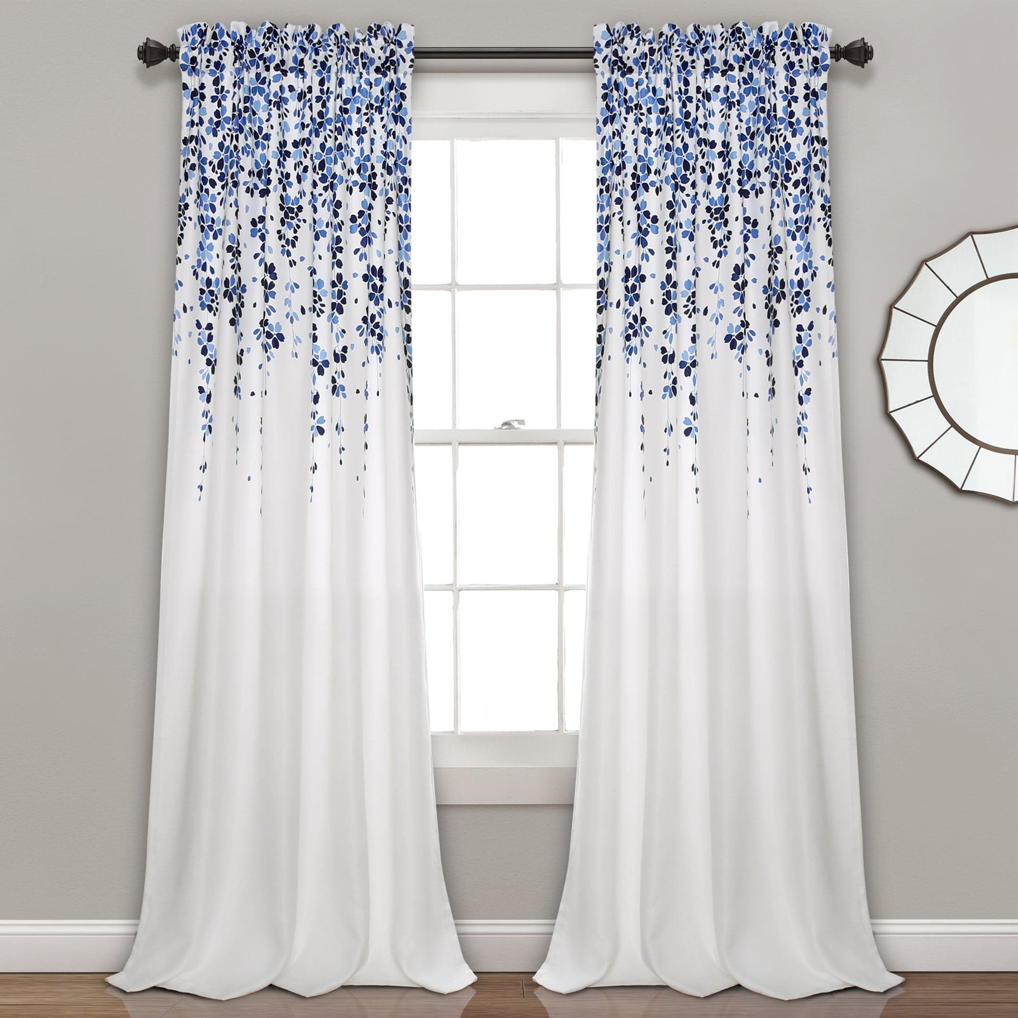 Elegant Weeping Flower Light Filtering Window Curtain Set - Soft Sheer Drapes for Living Room & Bedroom - Perfect for Privacy & Sun Protection