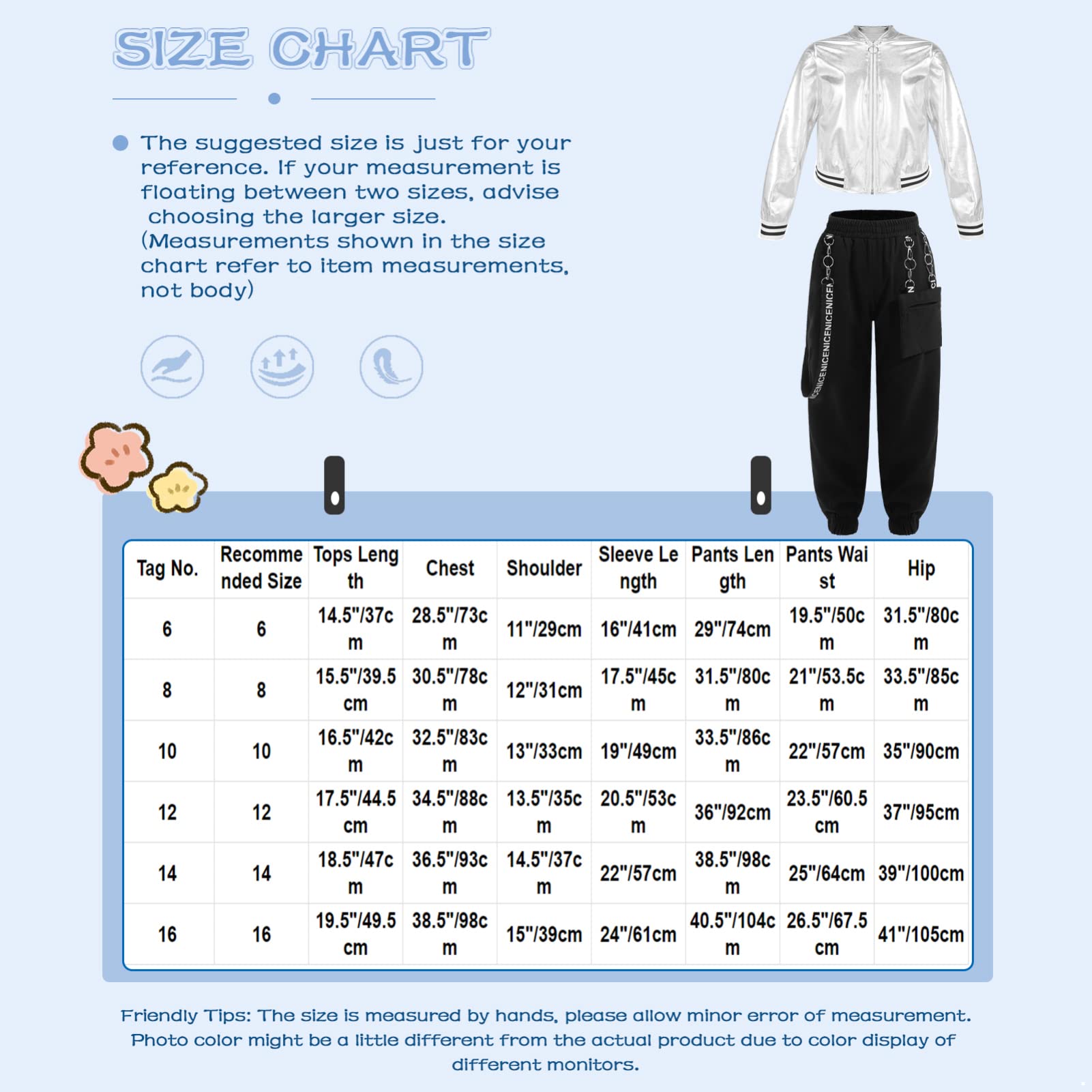 iEFiEL Girls Hip Hop Dance Outfit Set - Stylish Jacket & Jogger Pants for Street Dance, Performance & Athletic Wear | Perfect for Dance Classes, Competitions & Urban Fashion
