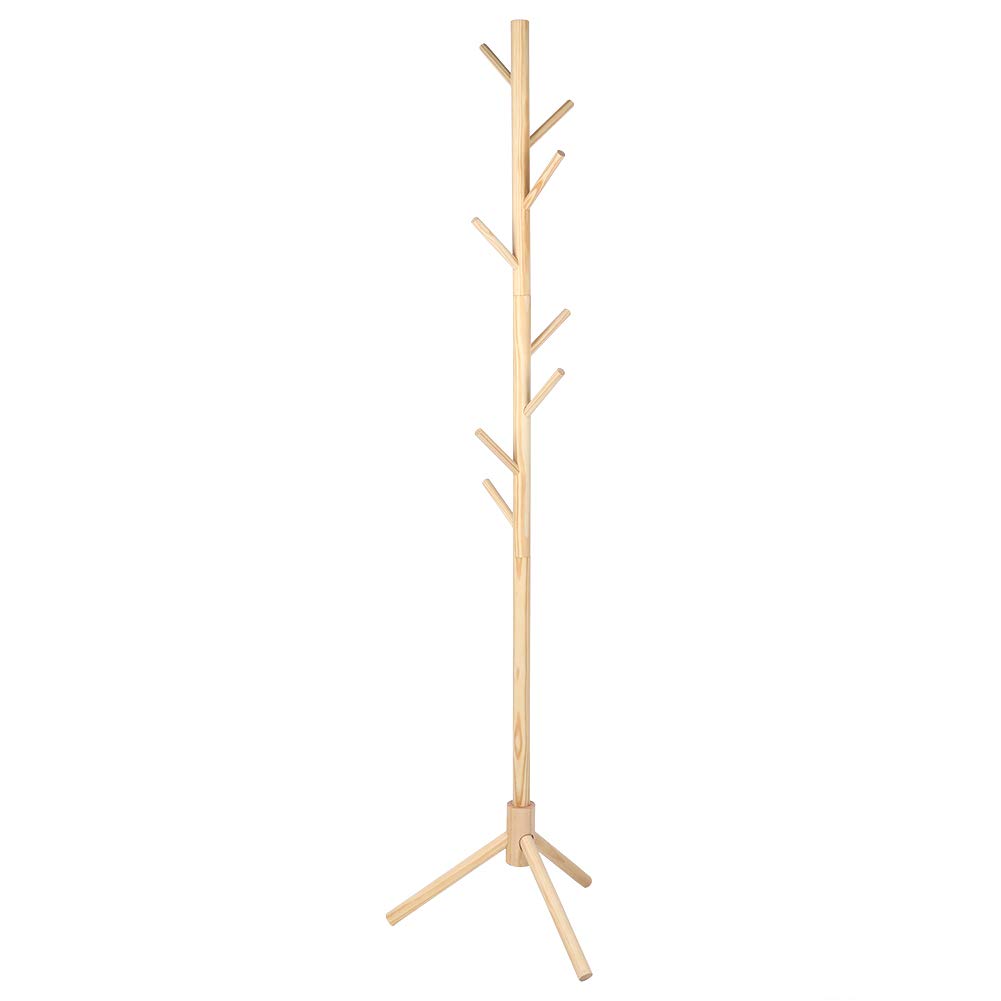 Wooden Tree Shape Floor Standing Coat Rack - Free Standing Entryway Clothes Hanger for Suits & Accessories | Hallway, Office & Home Organization Decor