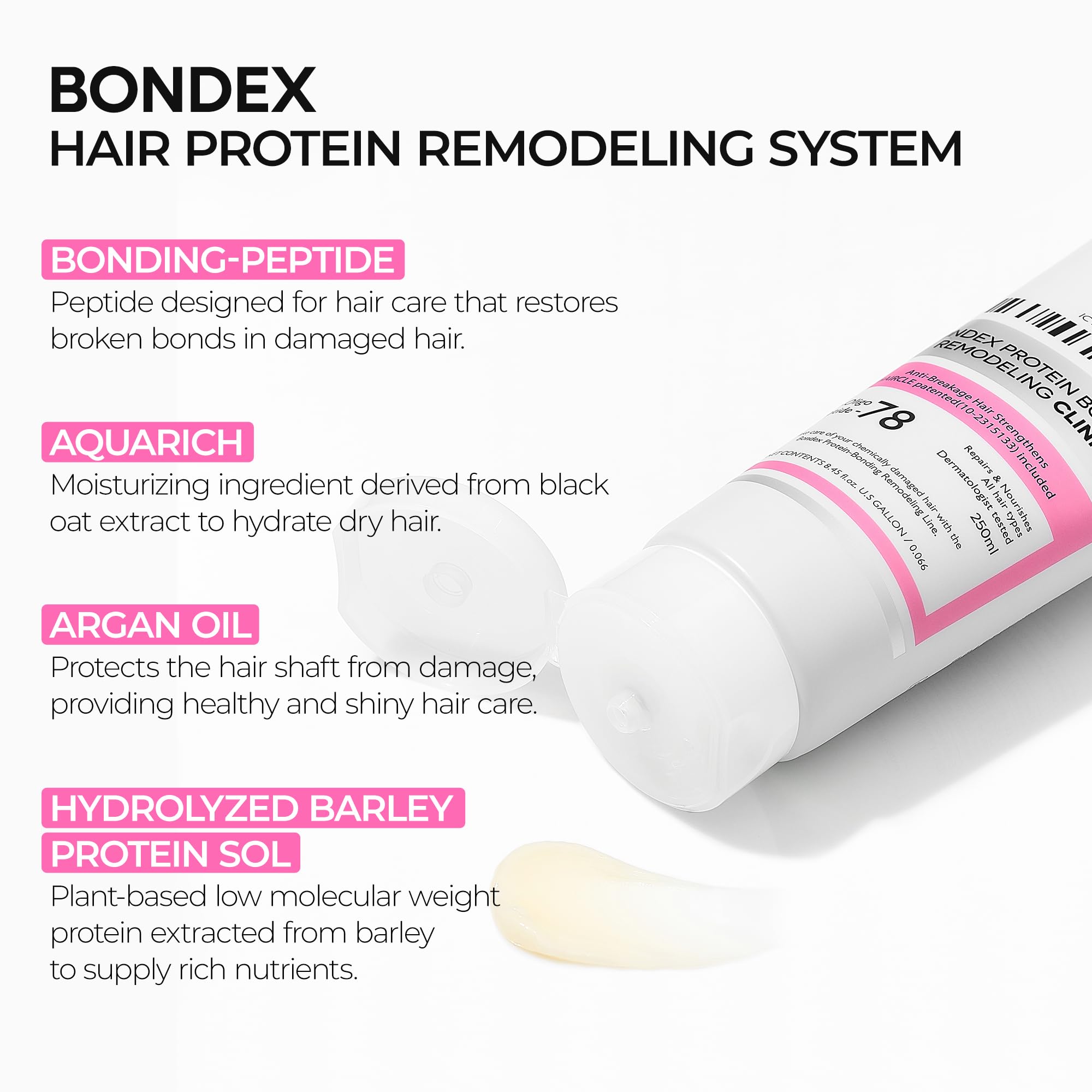 Bondex Protein Bonding Remodeling Conditioner + Shampoo Set | Keratin & Peptides Treatment for Dry Damaged Hair | Strengthening & Repairing Hair Clinic Formula | For Shiny Smooth Hair - Perfect for Salon-Quality Results at Home