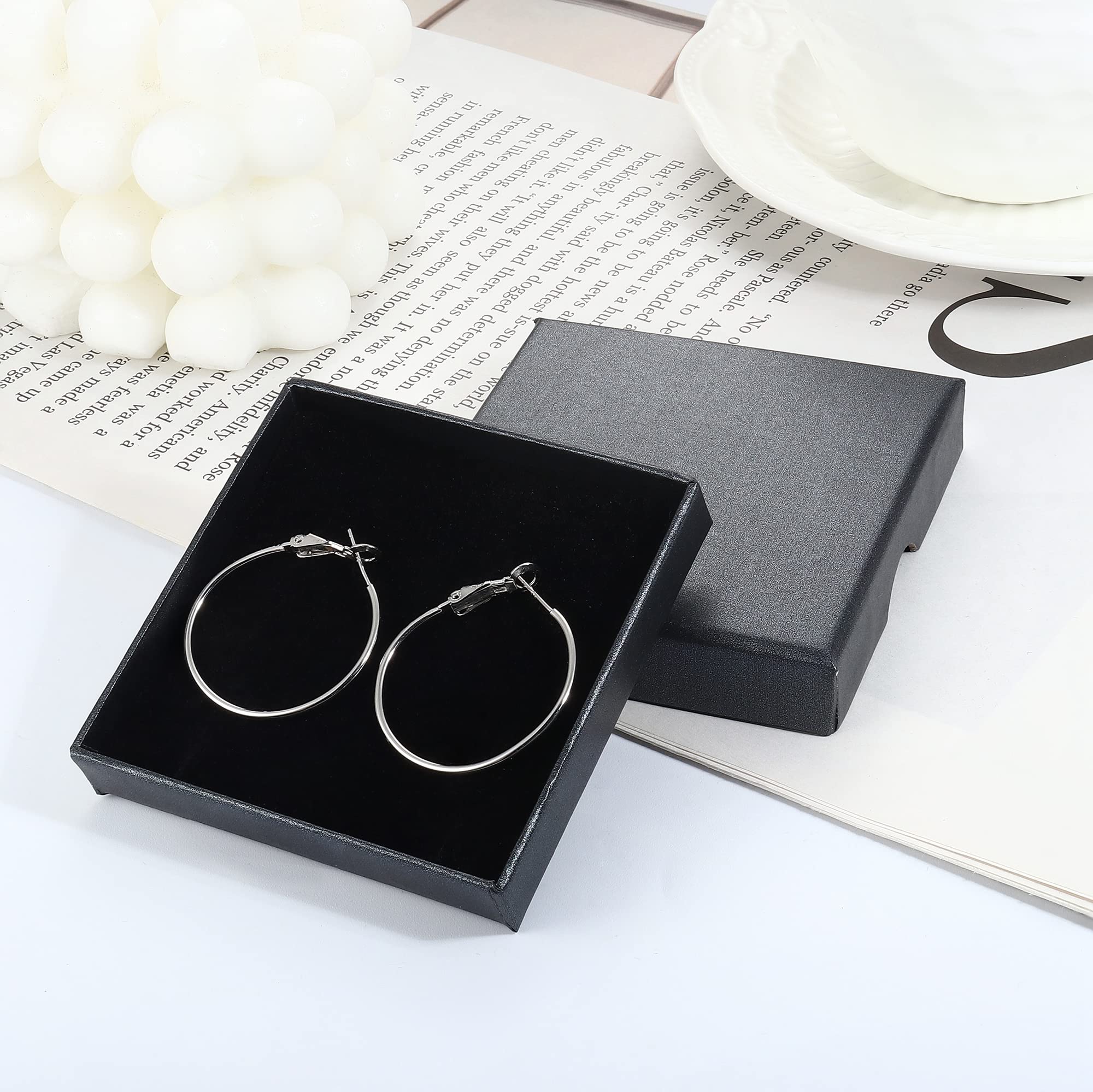 925 Sterling Silver Hoop Earrings for Women - White Gold Plated Thin Huggie Hoops | Lightweight Everyday Jewelry | Perfect for Work, Date Night & Gifts