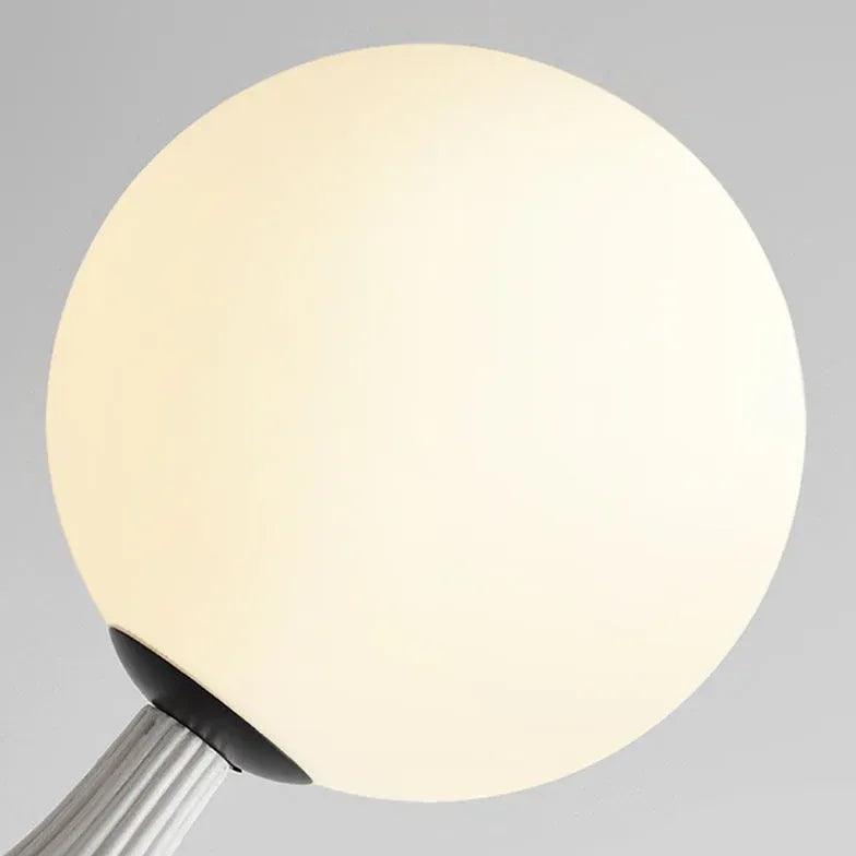 Modern White Sphere Long Rod Minimalist Floor Lamp - Sleek Contemporary Lighting for Living Room, Bedroom & Office Decor