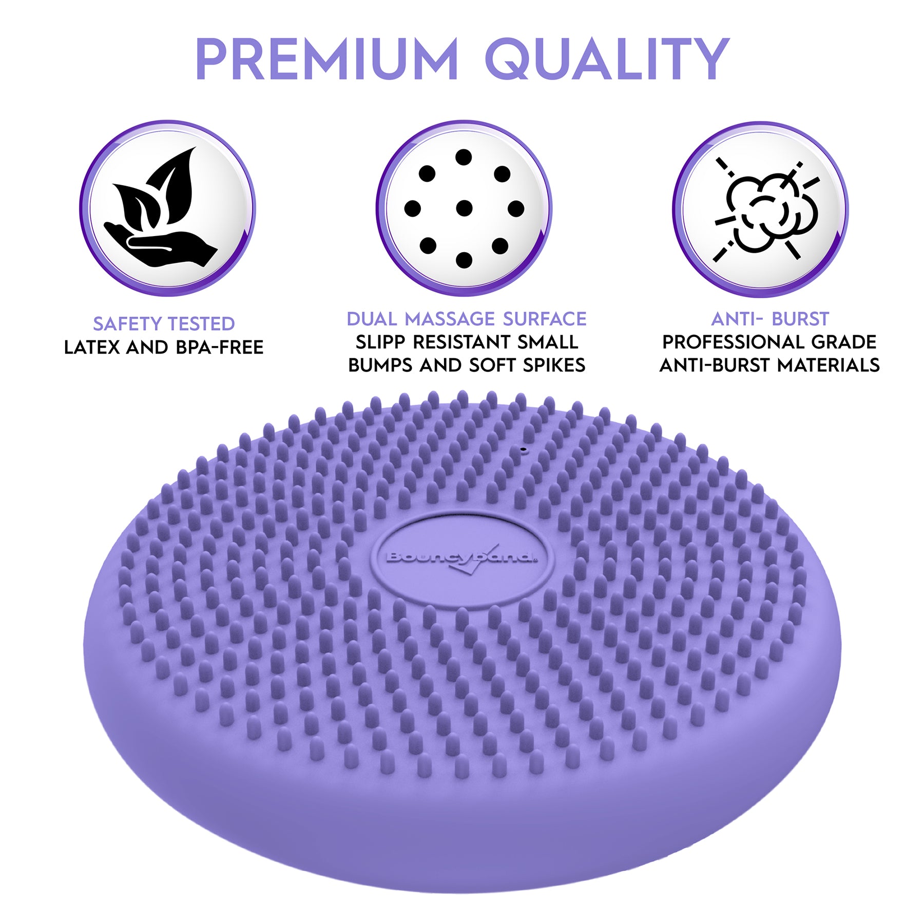 Bouncyband Little Wiggle Seat Sensory Cushion for Kids - Playful Purple Wiggle Stool for Classroom & Home - Improves Focus & Fidgeting for ADHD & Autism