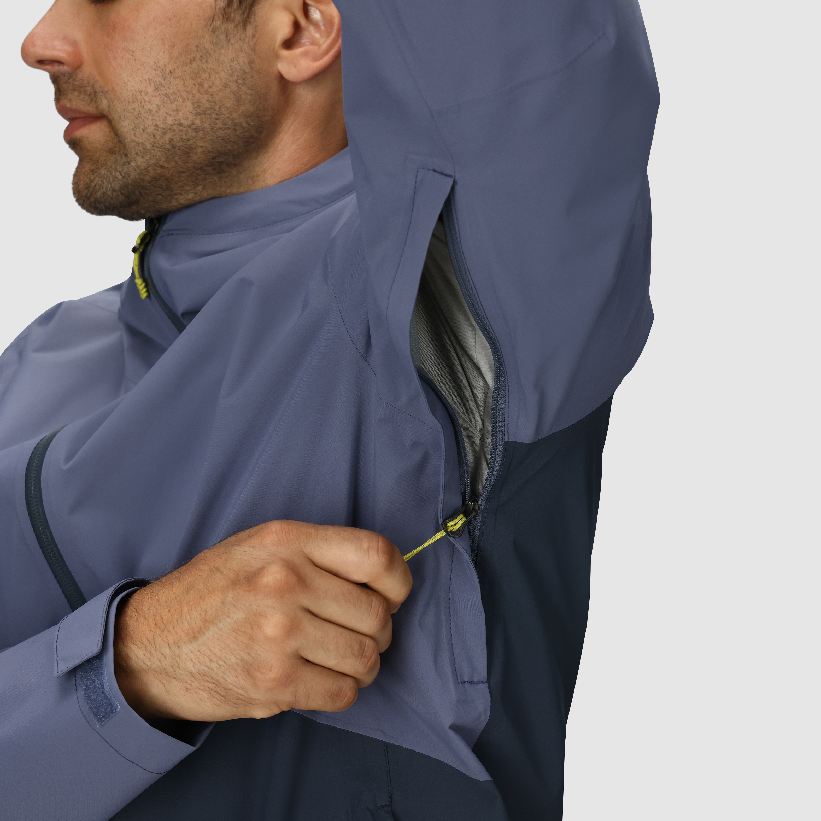 Men's Waterproof Stratoburst Stretch Rain Jacket - Lightweight Windbreaker for Hiking, Camping & Outdoor Activities