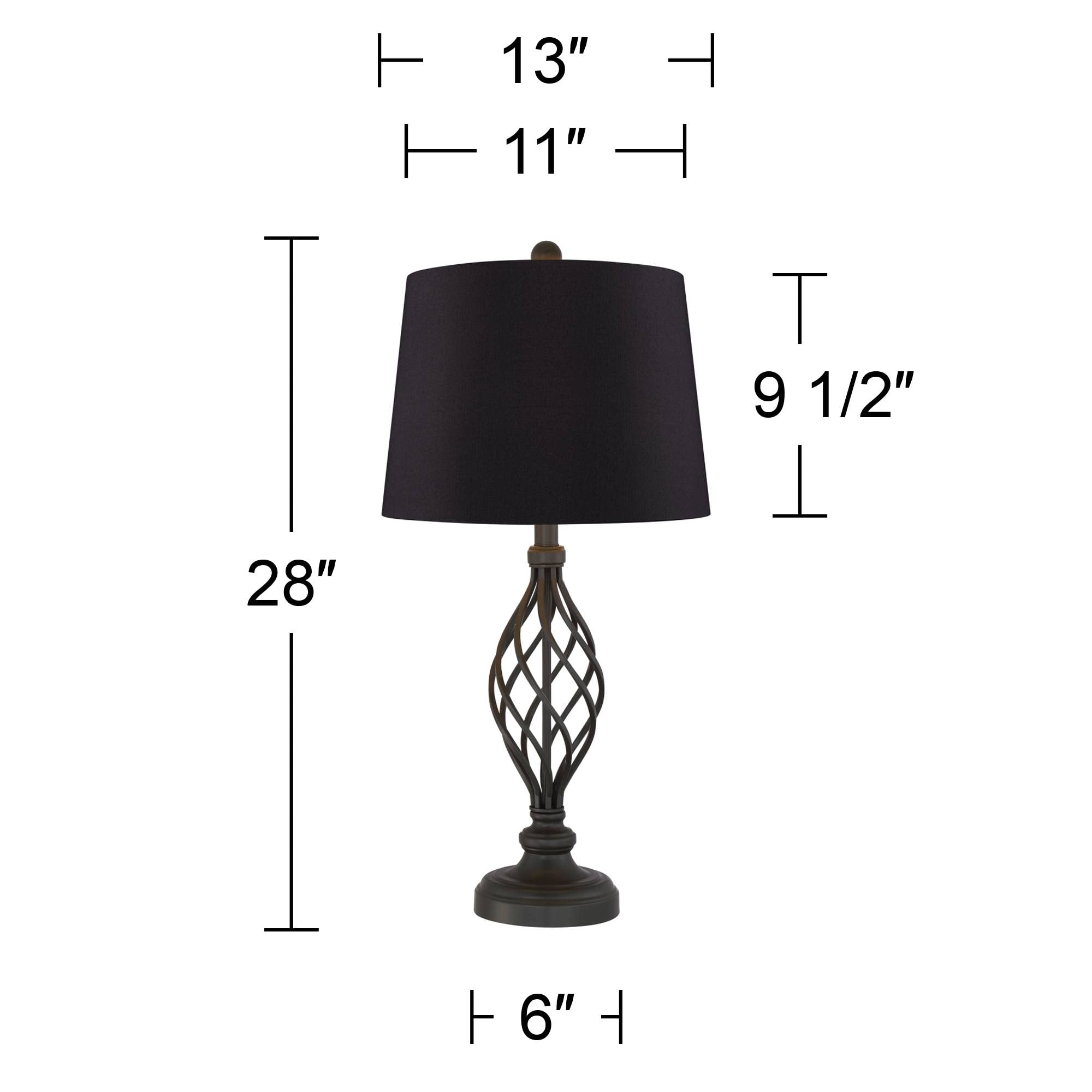 Franklin Iron Works Annie Modern Industrial Table Lamps - Set of 2, 28
