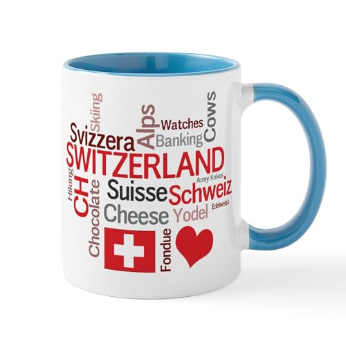 White/Blue Inside - Switzerland Favorite Swiss Things Mug