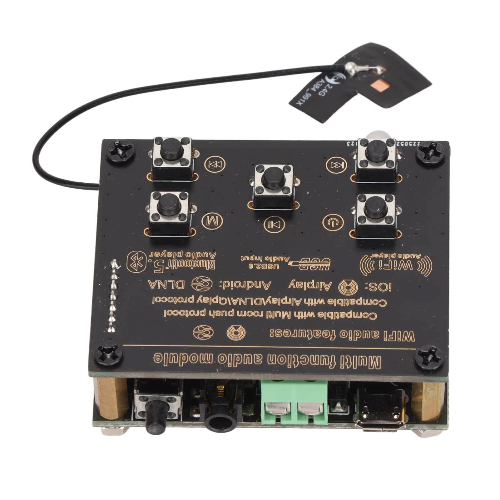 Wireless WiFi & Bluetooth Home Stereo HiFi Music Receiver - Multi-Zone Audio System Compatible with Airplay, DLNA, Qplay for DIY Speaker Boards | Perfect for Home Theater, Parties & Background Music