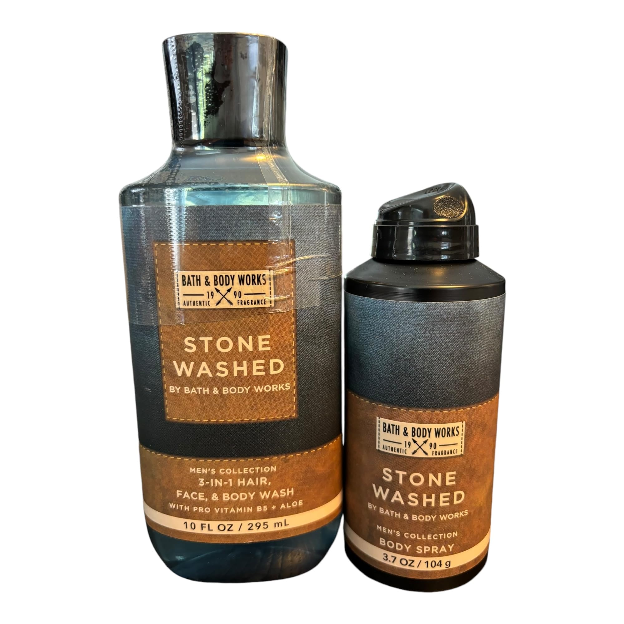 Men's 2-Piece Gift Set - Stone Washed Scent Face & Body Wash + Body Spray | Fresh & Invigorating | Perfect for Gym, Travel & Daily Use