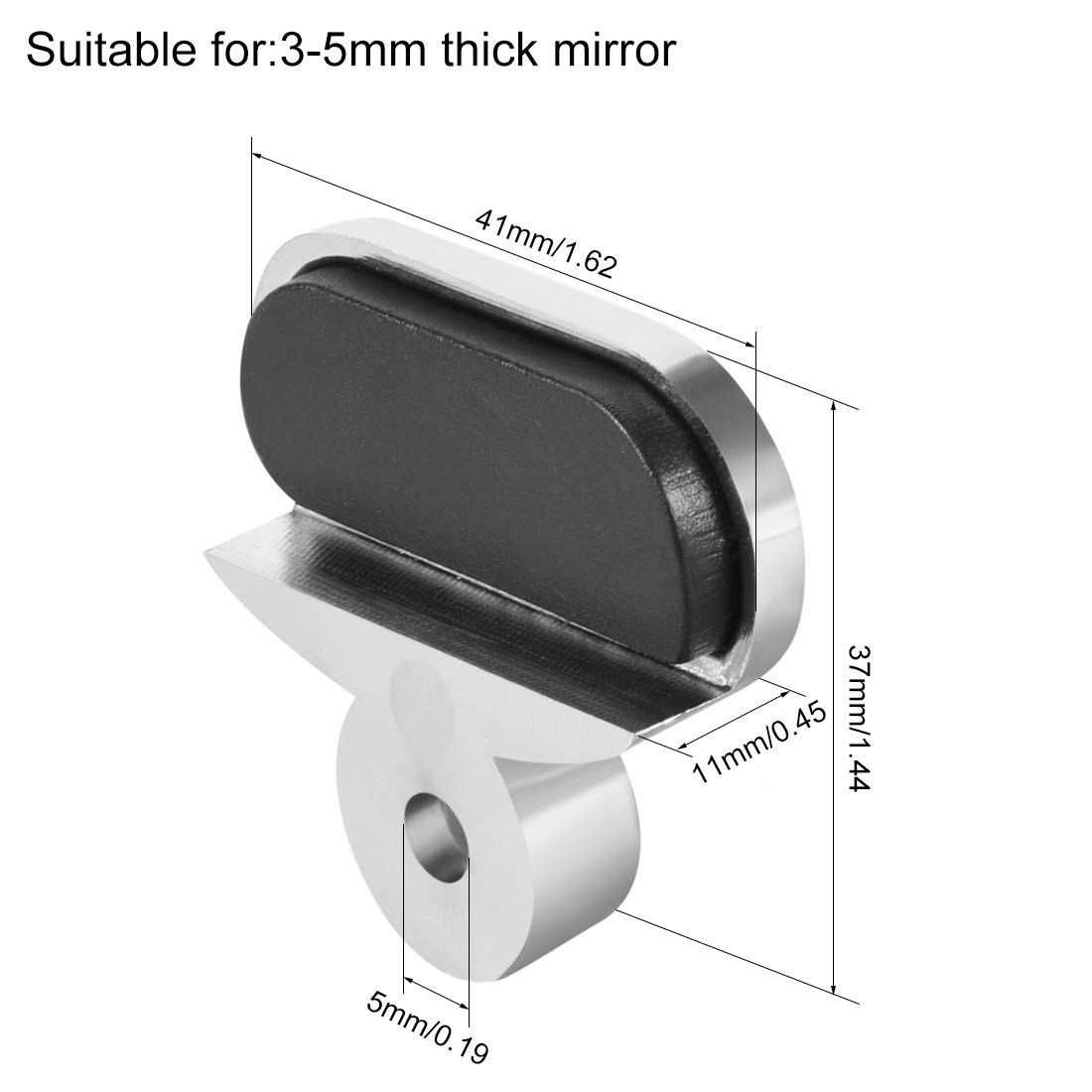 Zinc Alloy Mirror Clips 4Pcs - Chrome Glass Clamps for 3-5mm Thick Mirrors (Bathroom/DIY)