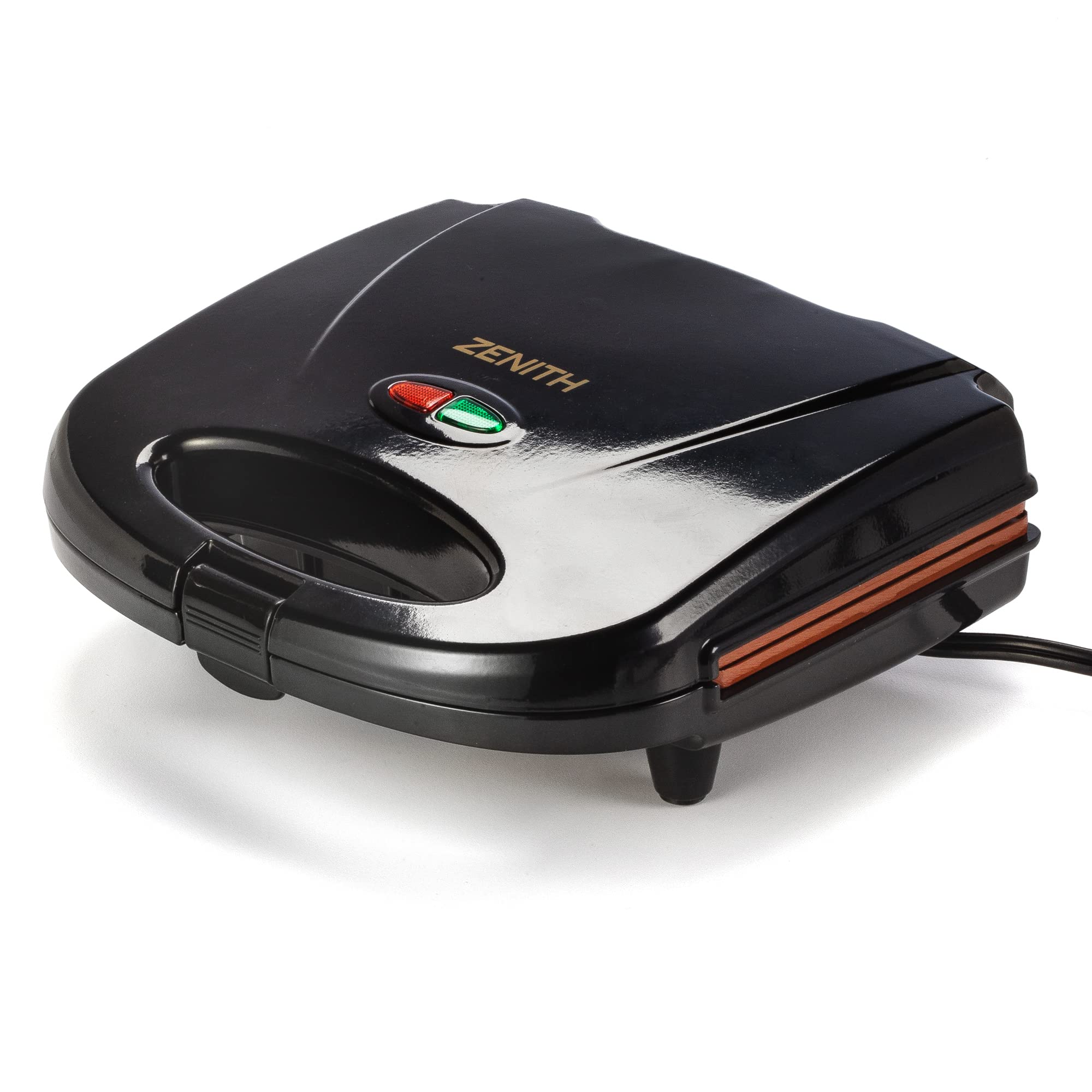 ZENITH Electric Panini Press Grill Maker with Copper Non-Stick Plates - Indoor Countertop Sandwich Toaster for Home & Office - Compact Design for Easy Storage (Model 77062) - Perfect for Quick Lunches, Parties, and Cafe-Style Sandwiches