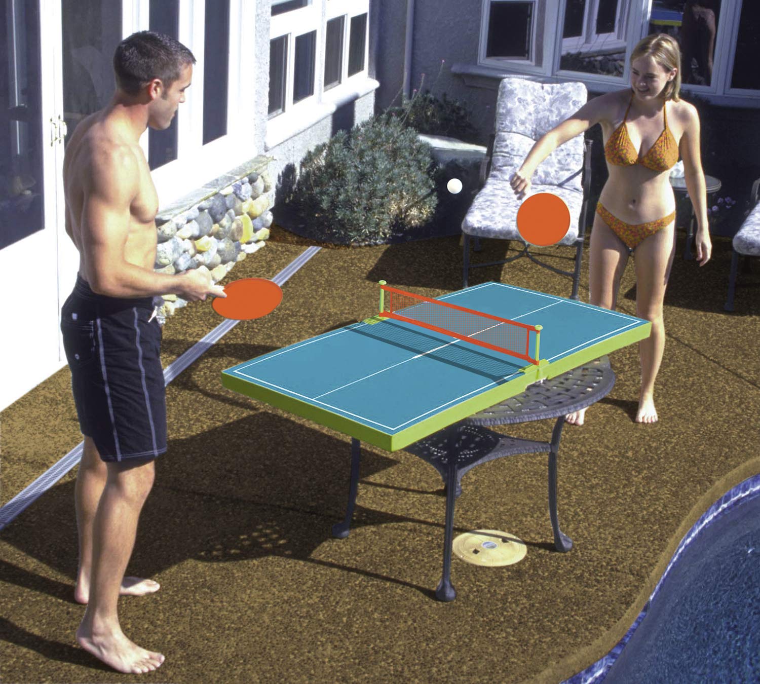 Poolmaster Floating Table Tennis Game Toy - Portable Waterproof Ping Pong Set for Pool, Lake & Beach Fun - Perfect for Outdoor Parties, Family Gatherings & Summer Activities