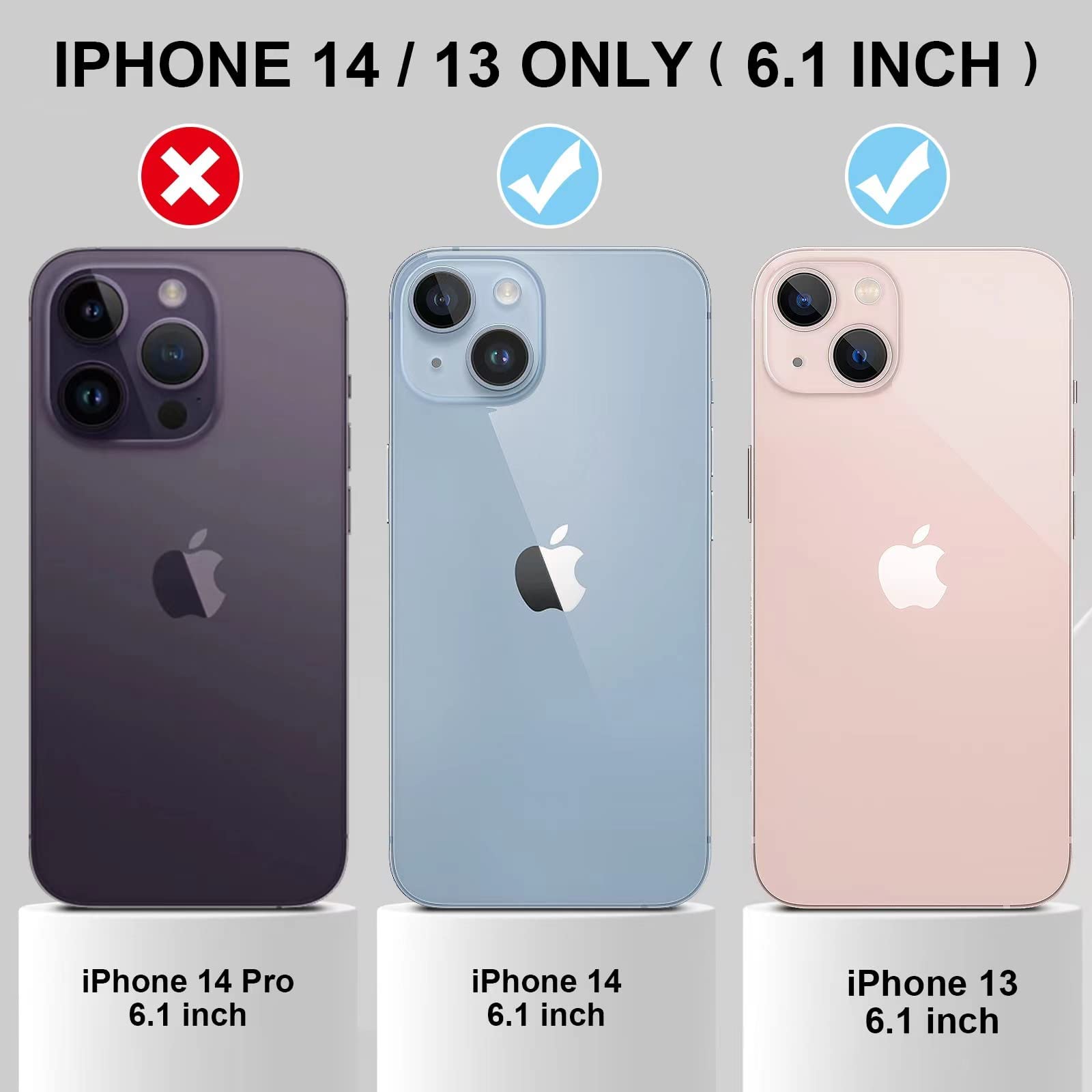 Premium Shockproof iPhone 14/13 Case 6.1 Inch with Ring Stand - Military Grade Rugged Cover Includes 2 Pack Tempered Glass Screen Protector + Camera Lens Protector (Pink) - Perfect for Outdoor Adventures, Work & Daily Protection