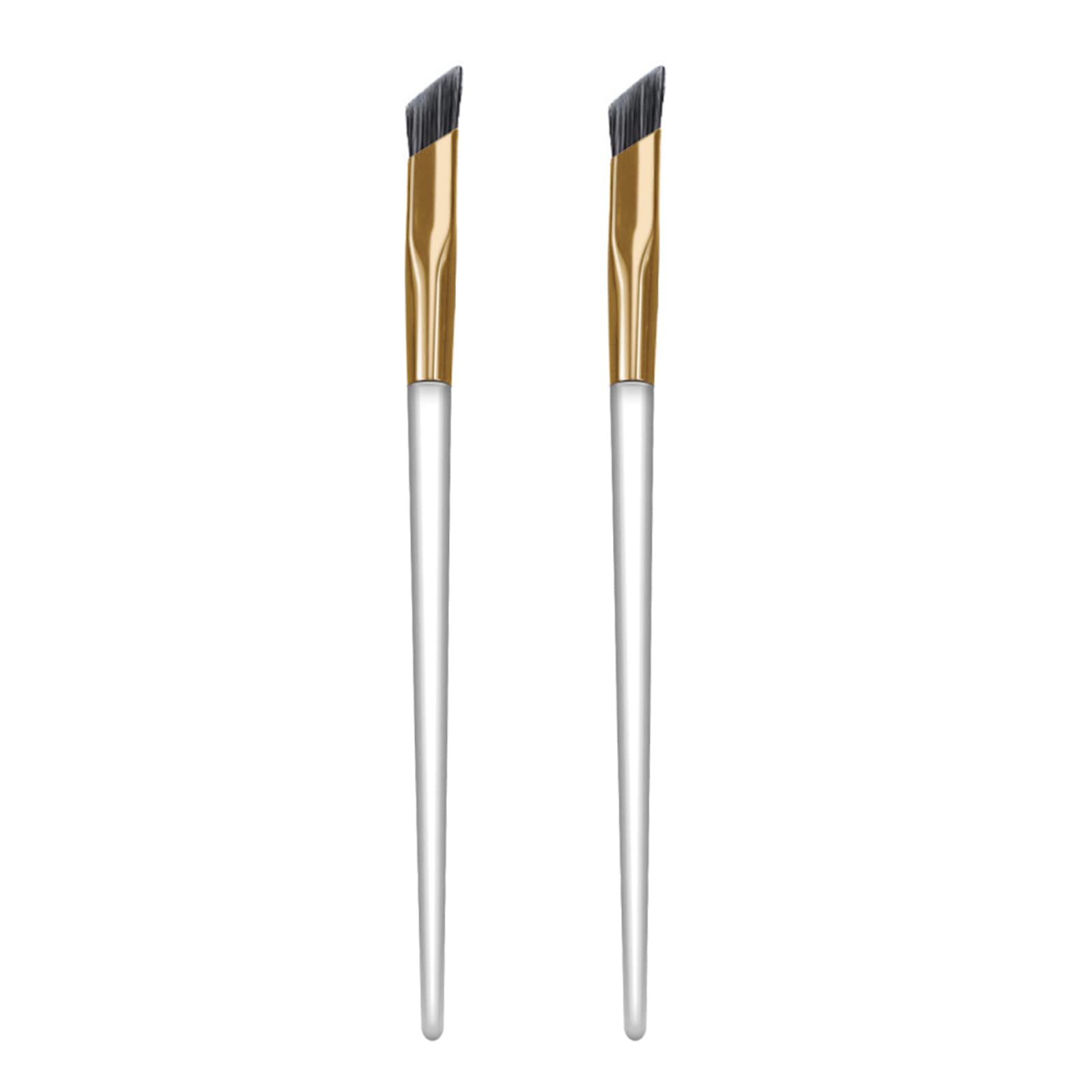 3D Eyebrow Brush Set - 2 Pack Angled Makeup Brushes for Powder & Cream | Perfect for Eyebrow Shaping & Eyeliner