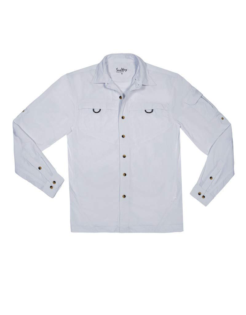 SunWay Men's Long Sleeve UV Protection Shirt - UPF 50+ Sun Shirt for Outdoor Activities, Hiking, Fishing & Beach Wear