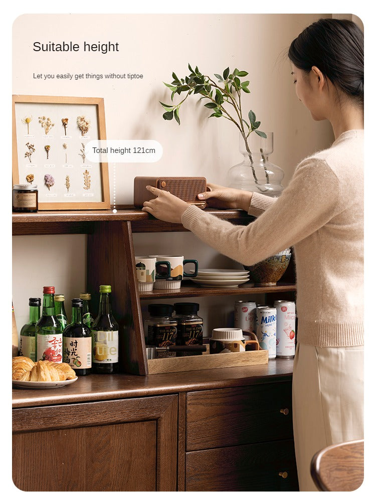 Stylish Oak Solid Wood Modern Dining Sideboard Buffet Cabinet - Perfect for Dining Room Storage & Entertaining