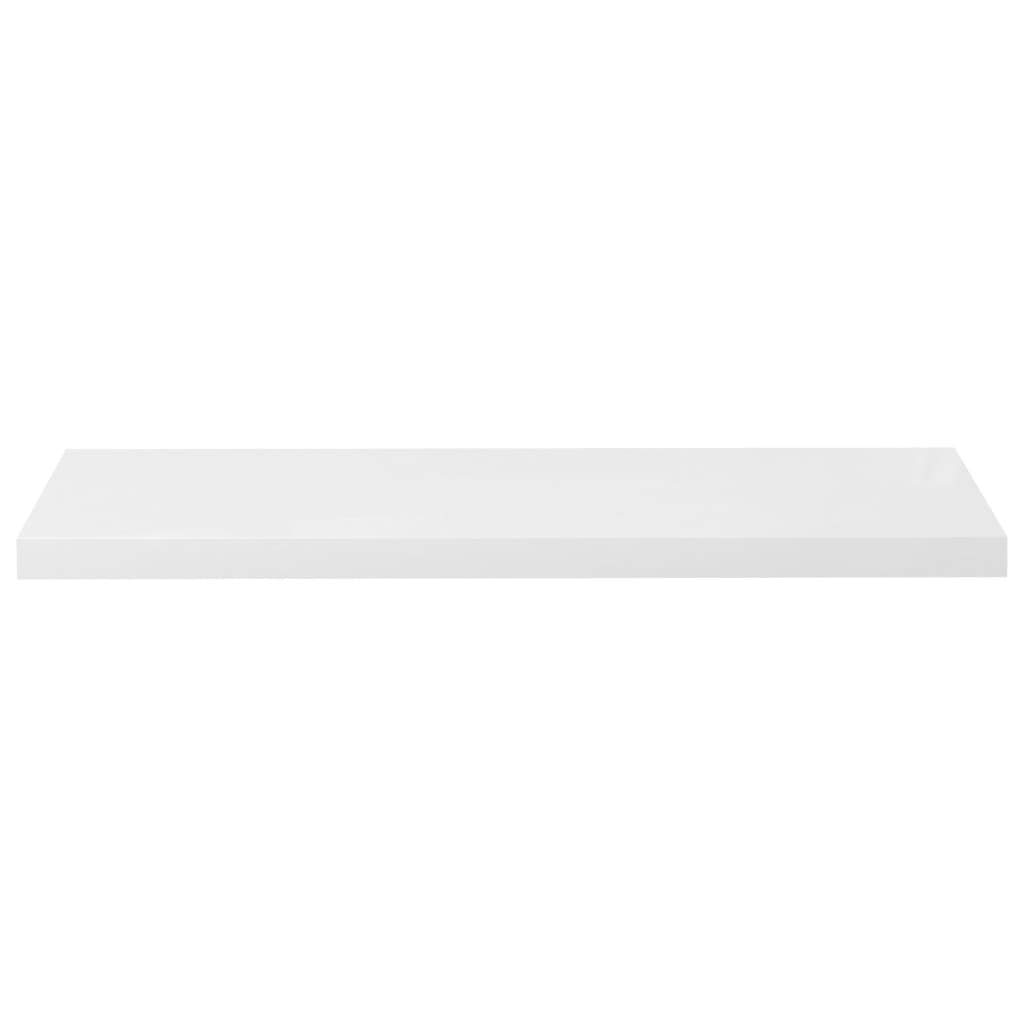 CHARMMA 323755 Floating Wall Shelves Set of 2 - High Gloss White MDF Shelves (35.4