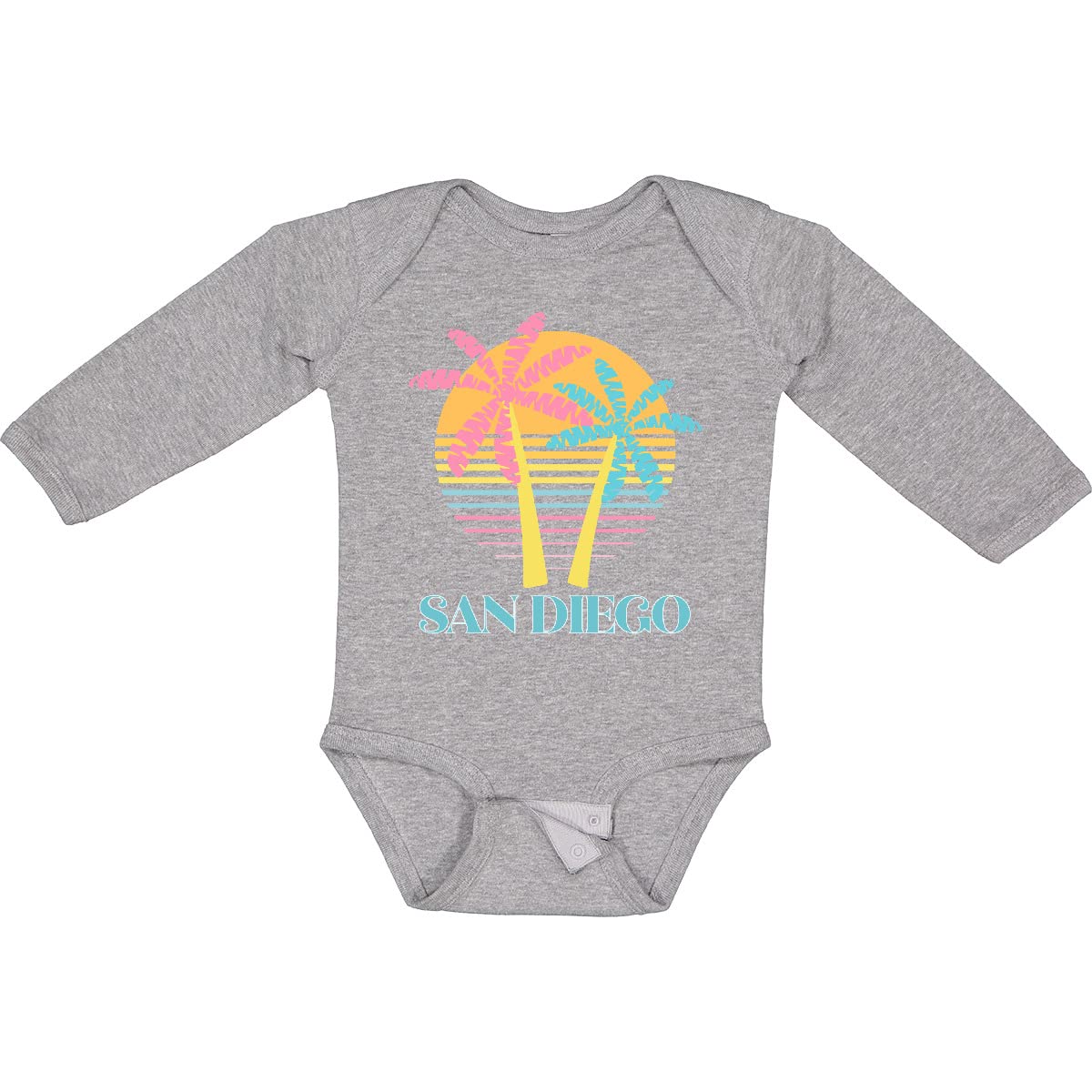 Inktastic San Diego California Beach Vacation Long Sleeve Baby Bodysuit - Soft Cotton Creeper for Boys & Girls - Perfect for Beach Trips, Family Photos & Casual Outings